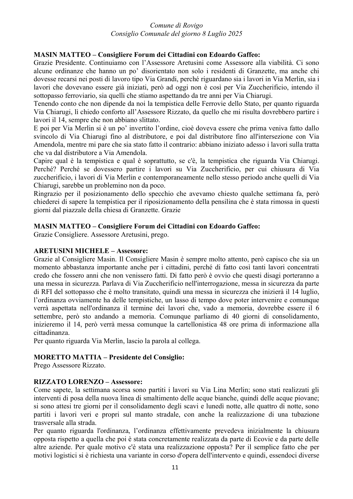Pagina 11 del verbale