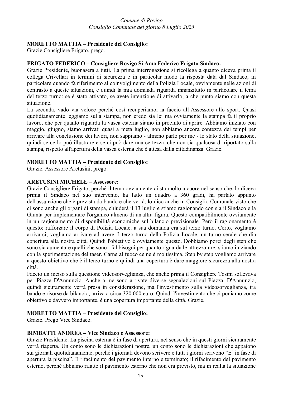 Pagina 15 del verbale