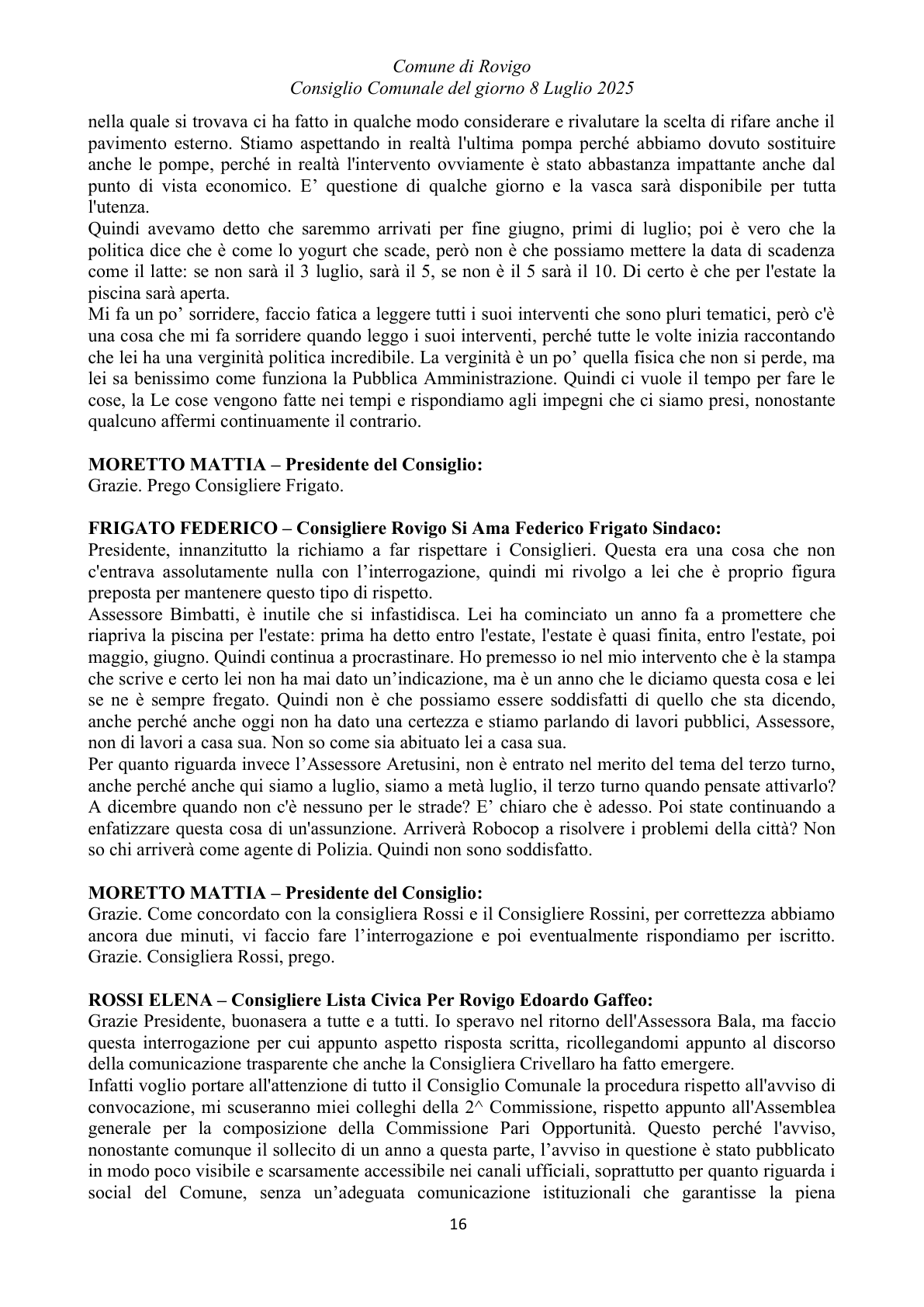 Pagina 16 del verbale