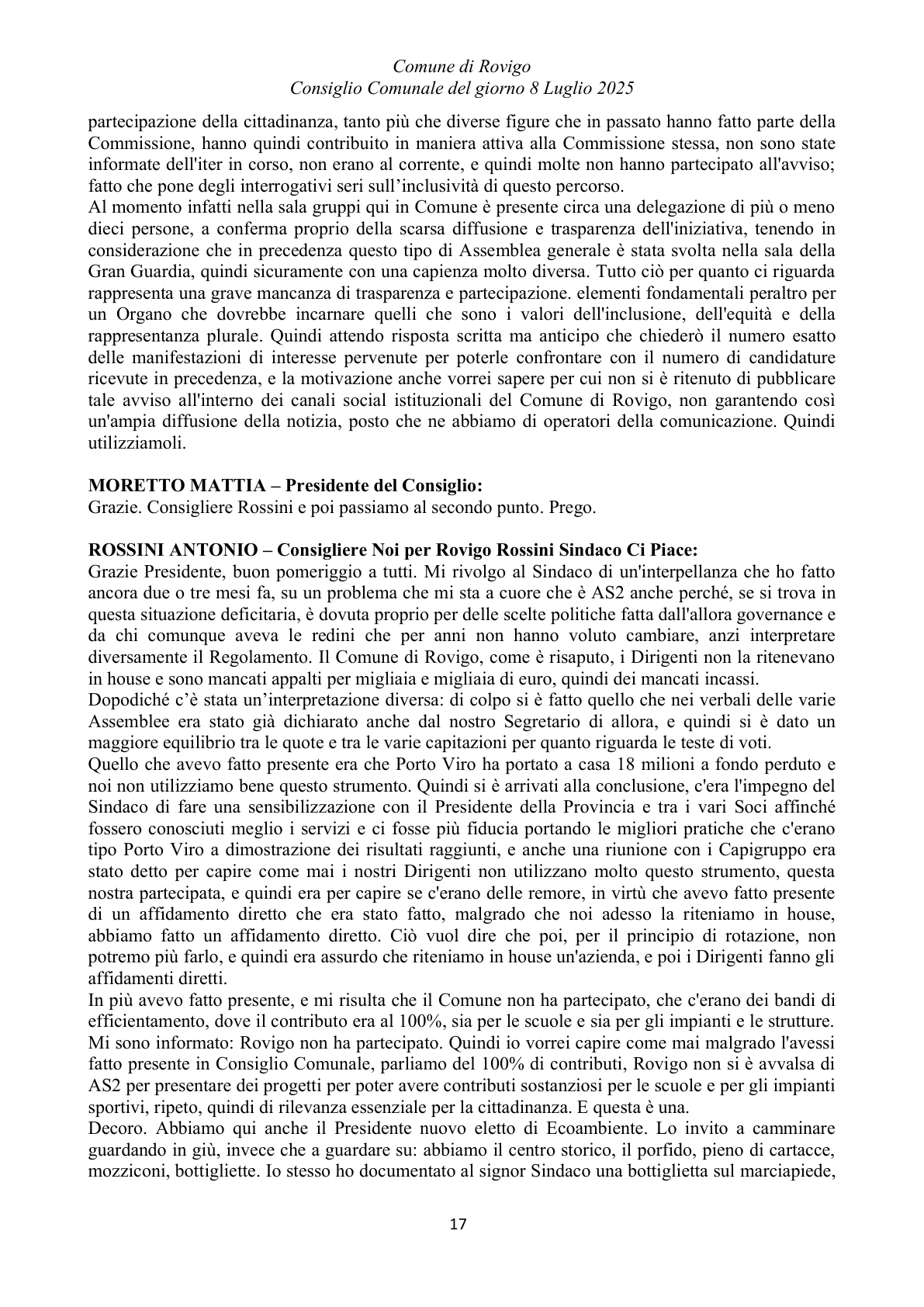 Pagina 17 del verbale