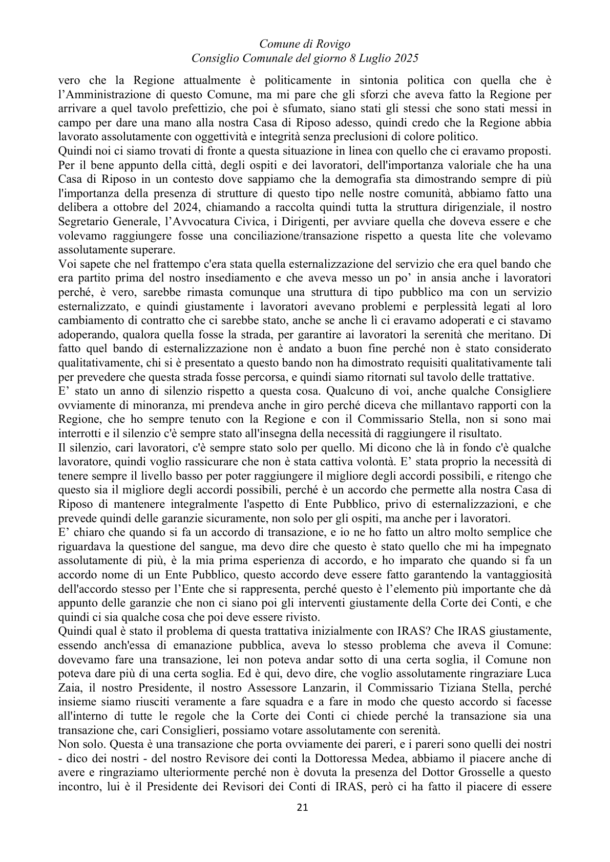 Pagina 21 del verbale