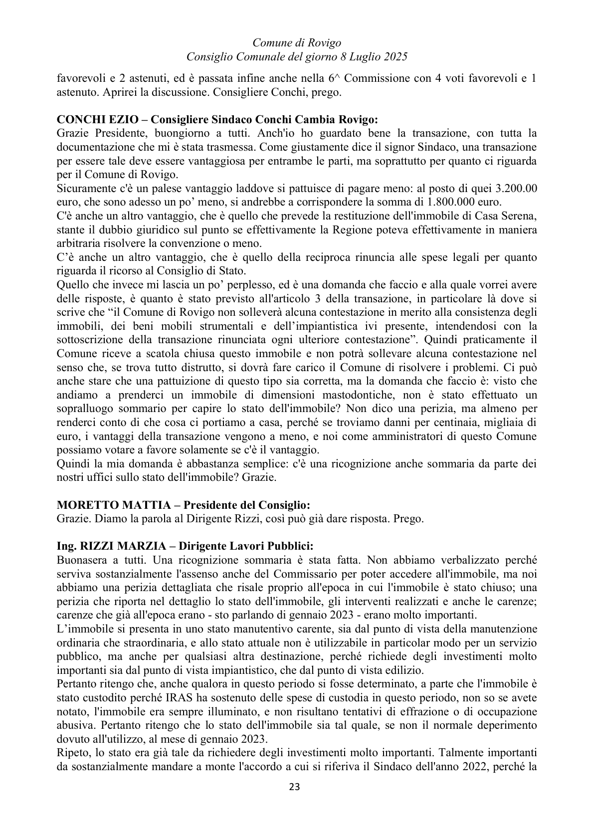 Pagina 23 del verbale