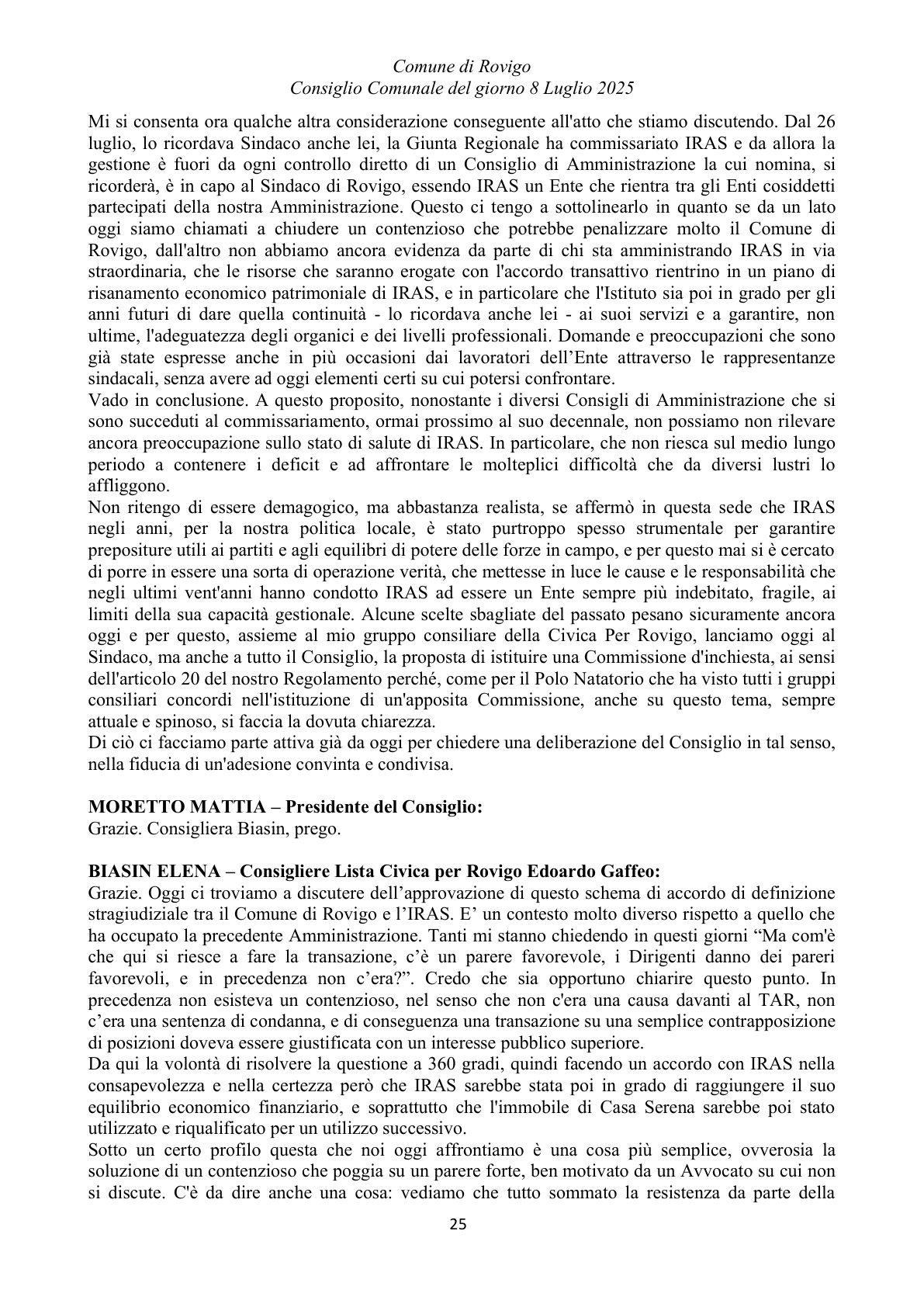 Pagina 25 del verbale