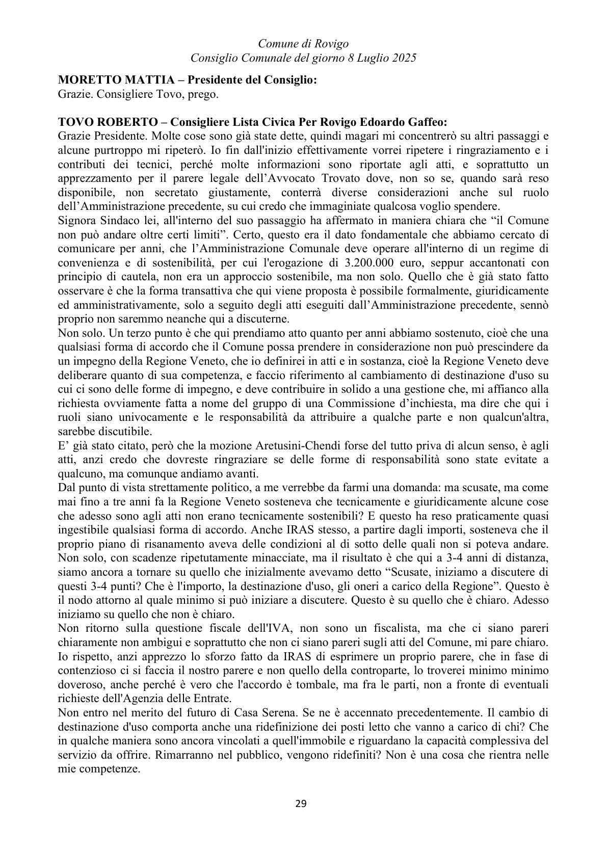 Pagina 29 del verbale