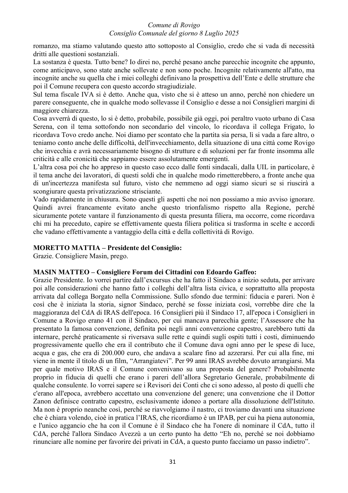 Pagina 31 del verbale