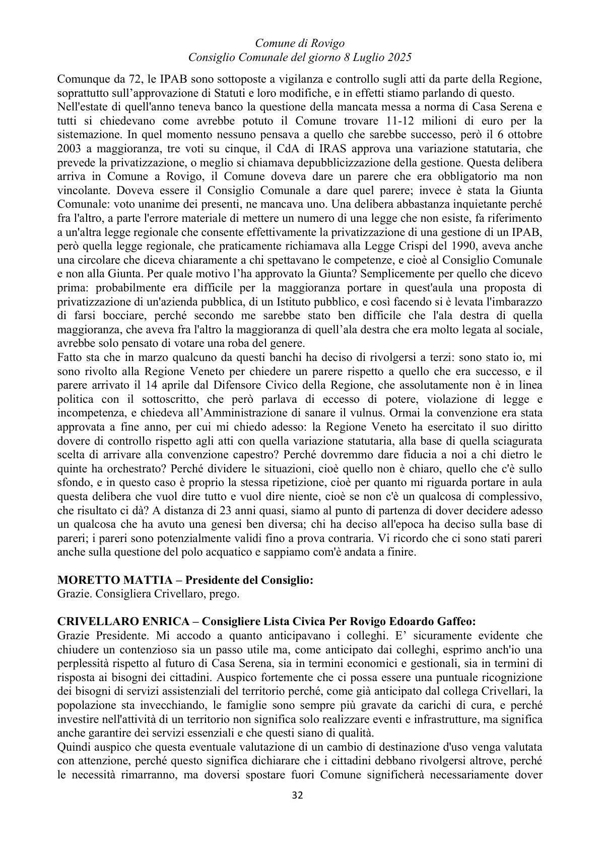 Pagina 32 del verbale