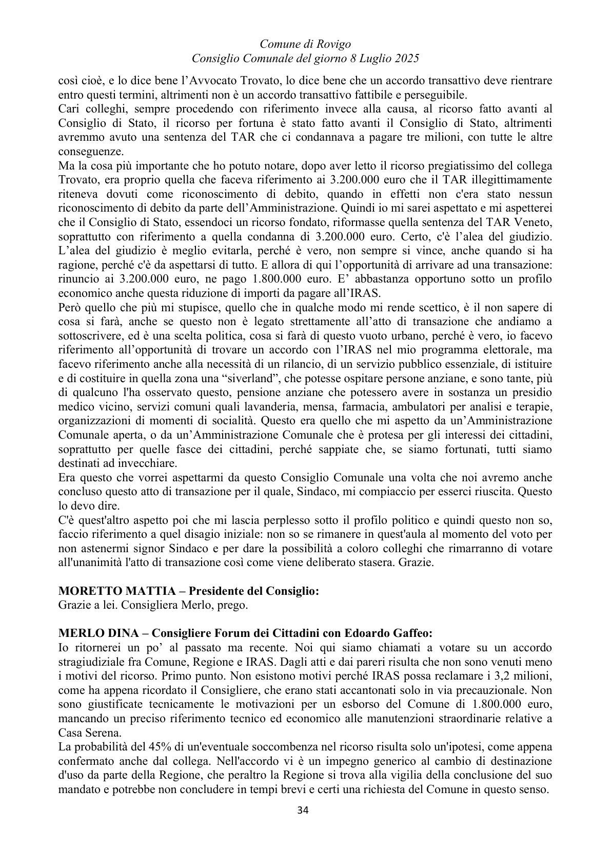Pagina 34 del verbale