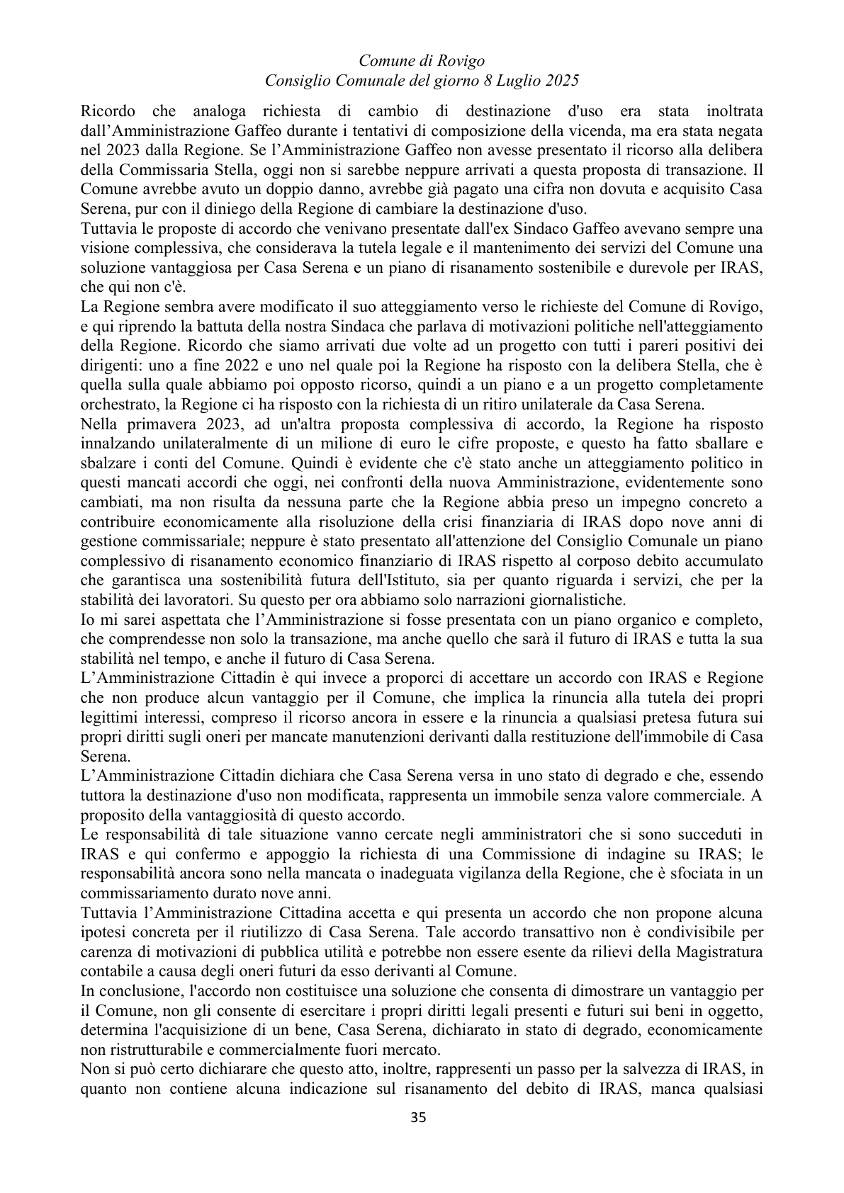 Pagina 35 del verbale