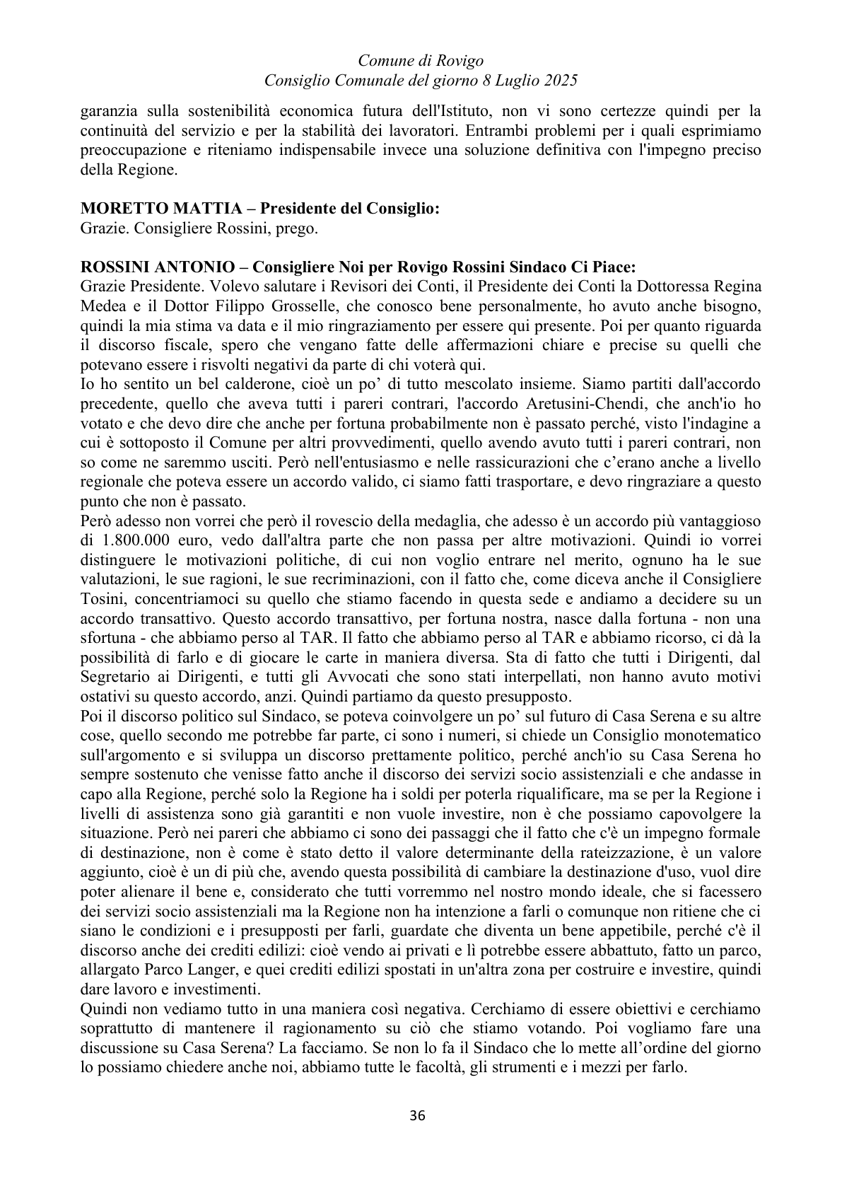 Pagina 36 del verbale