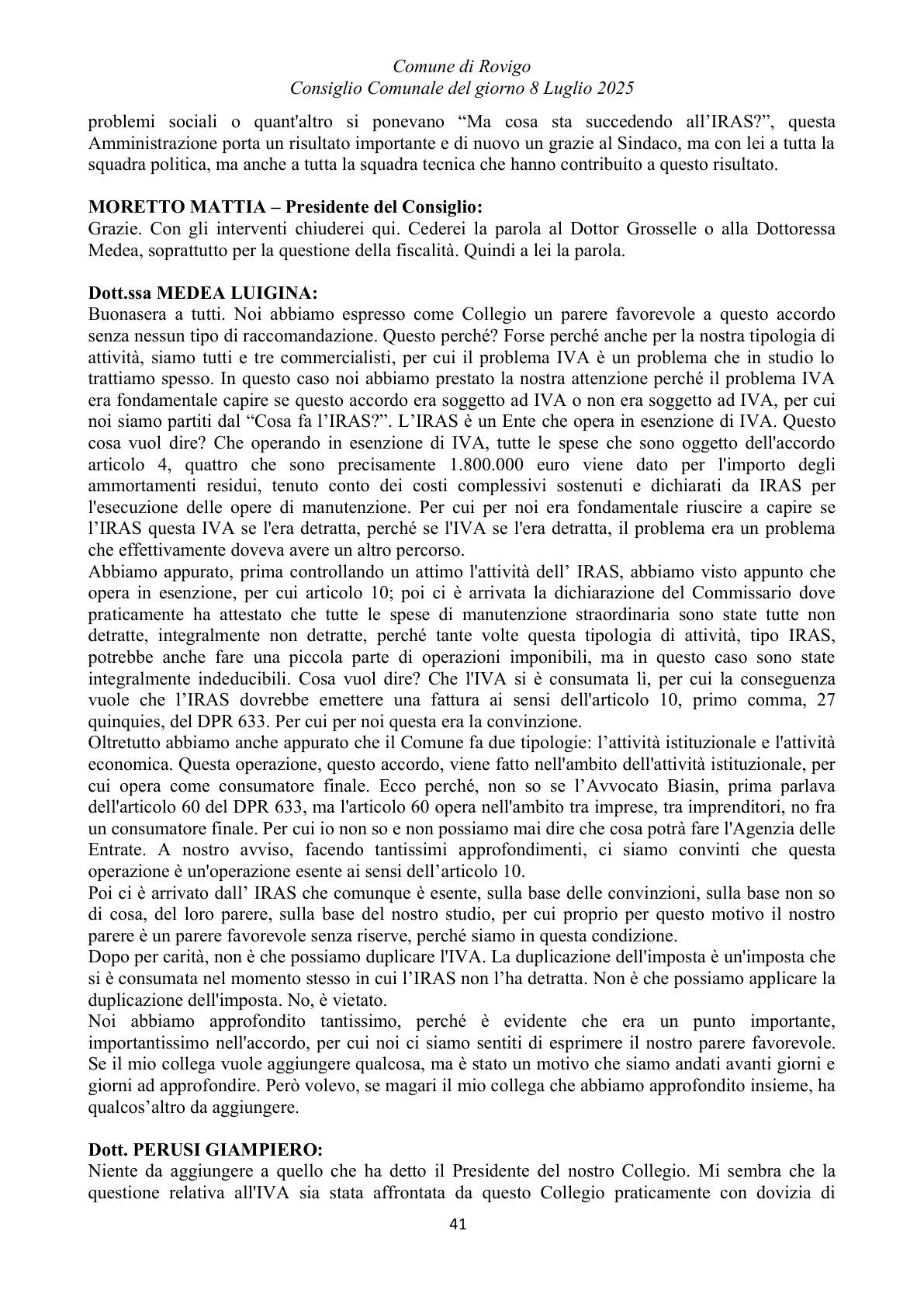 Pagina 41 del verbale