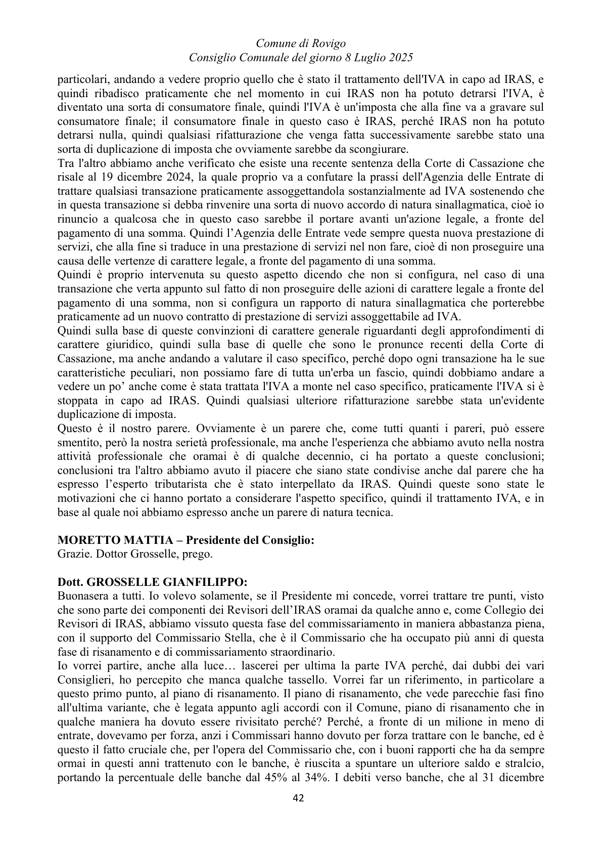Pagina 42 del verbale