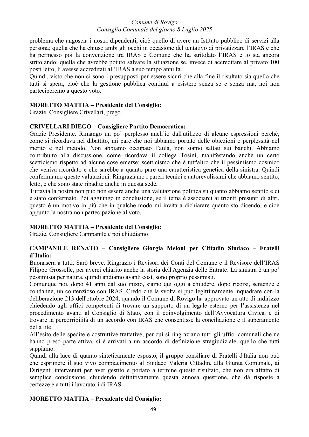 Pagina 49 del verbale