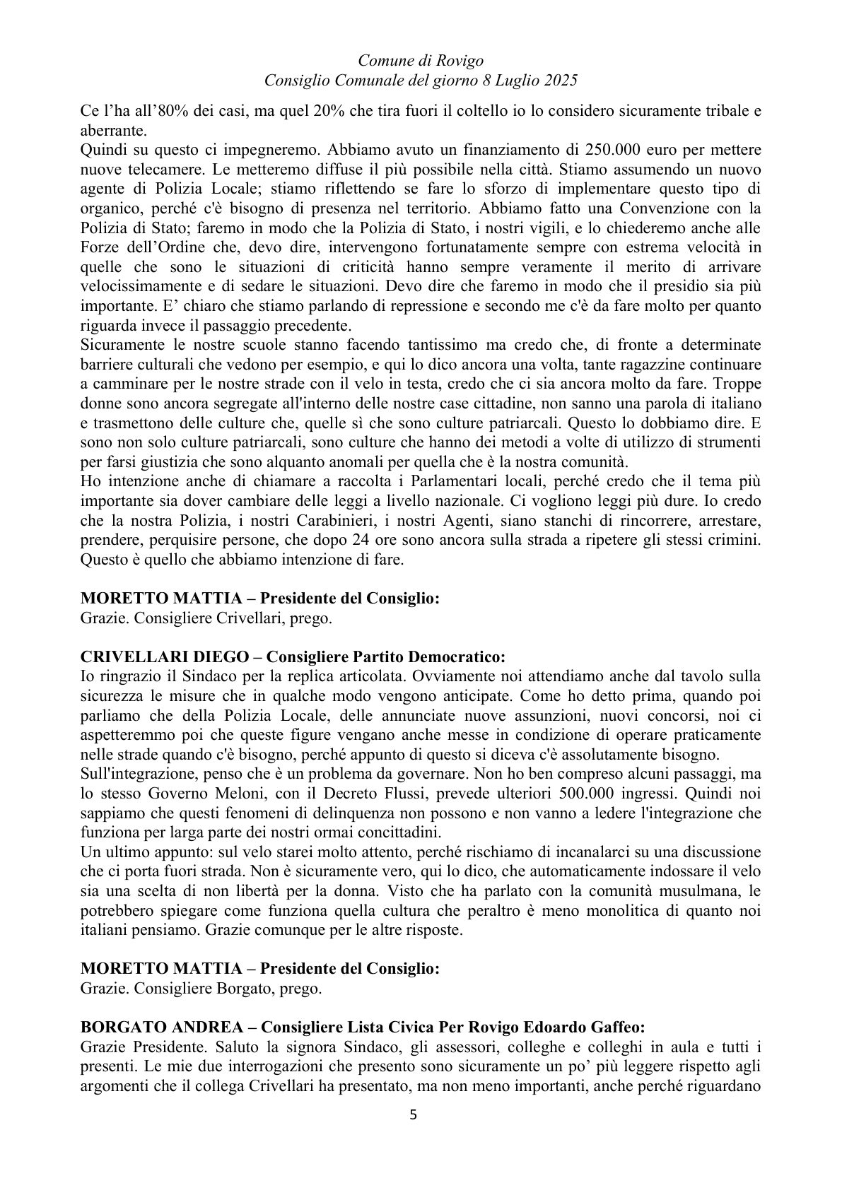 Pagina 5 del verbale