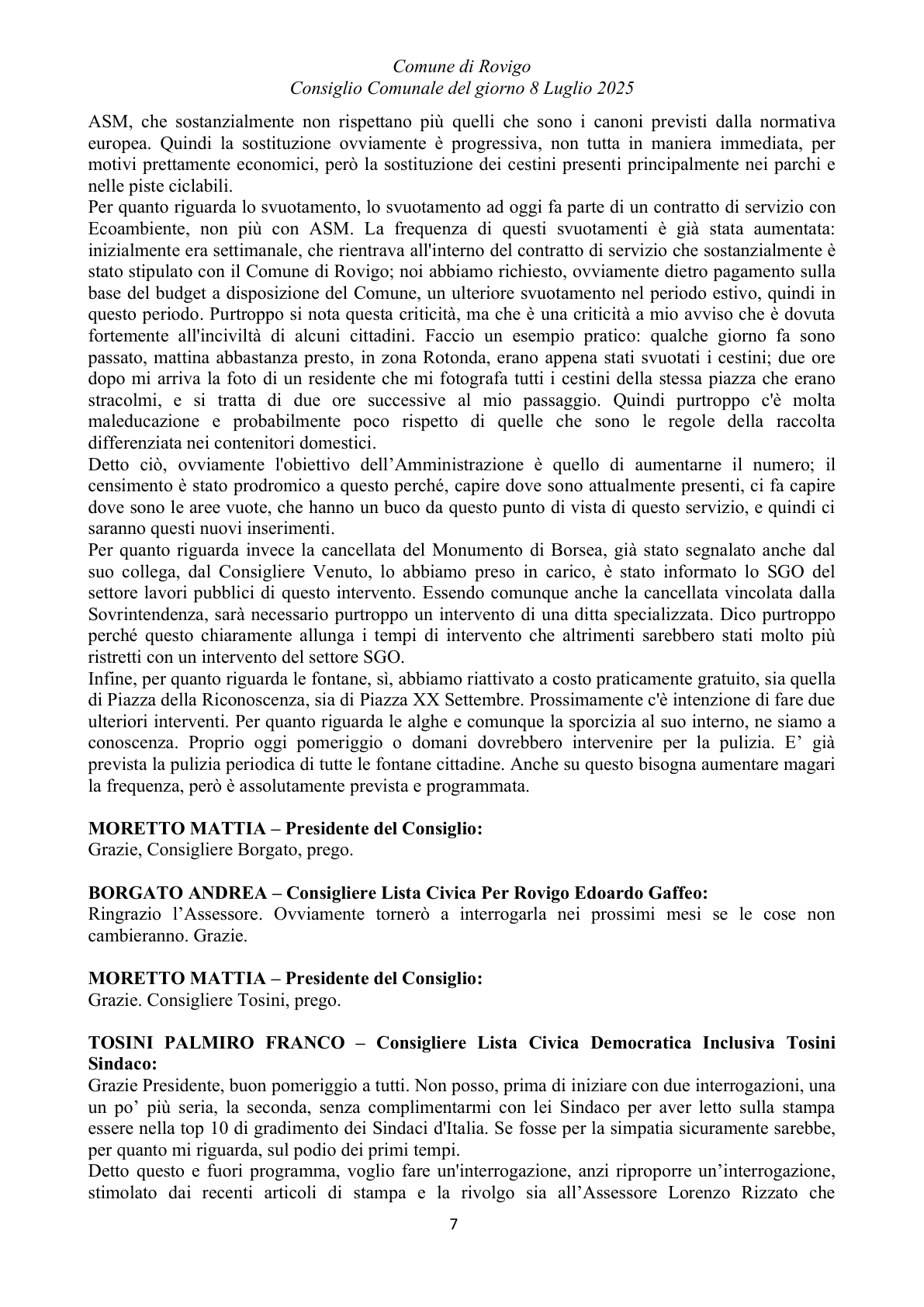 Pagina 7 del verbale