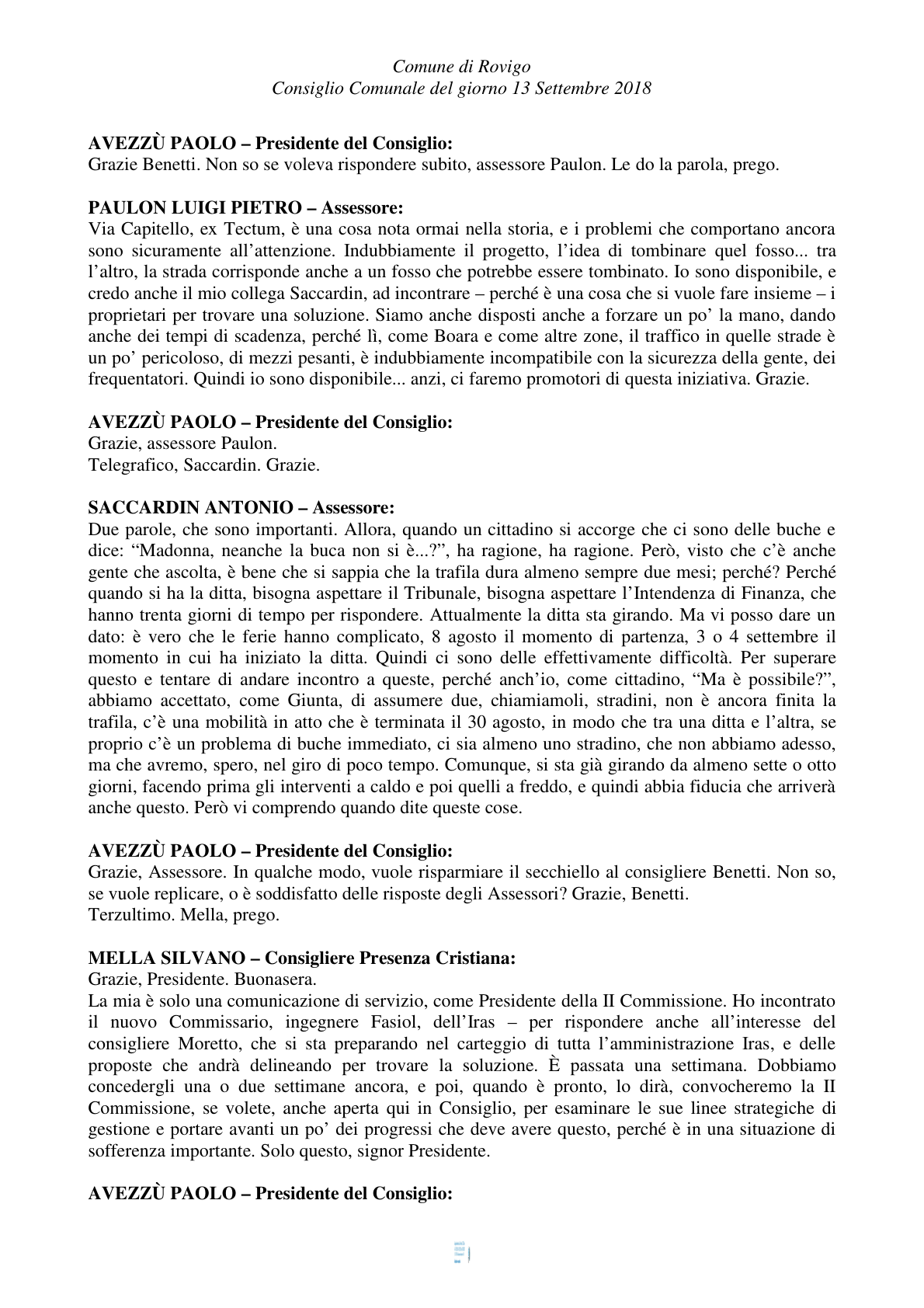 Pagina 18 del verbale