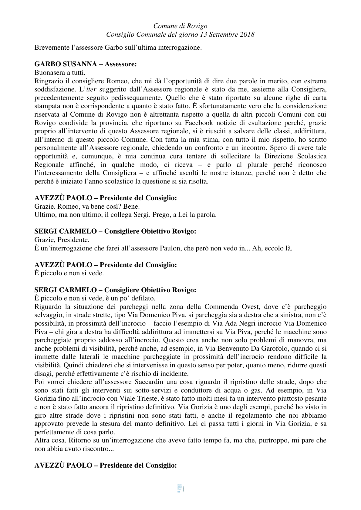 Pagina 20 del verbale