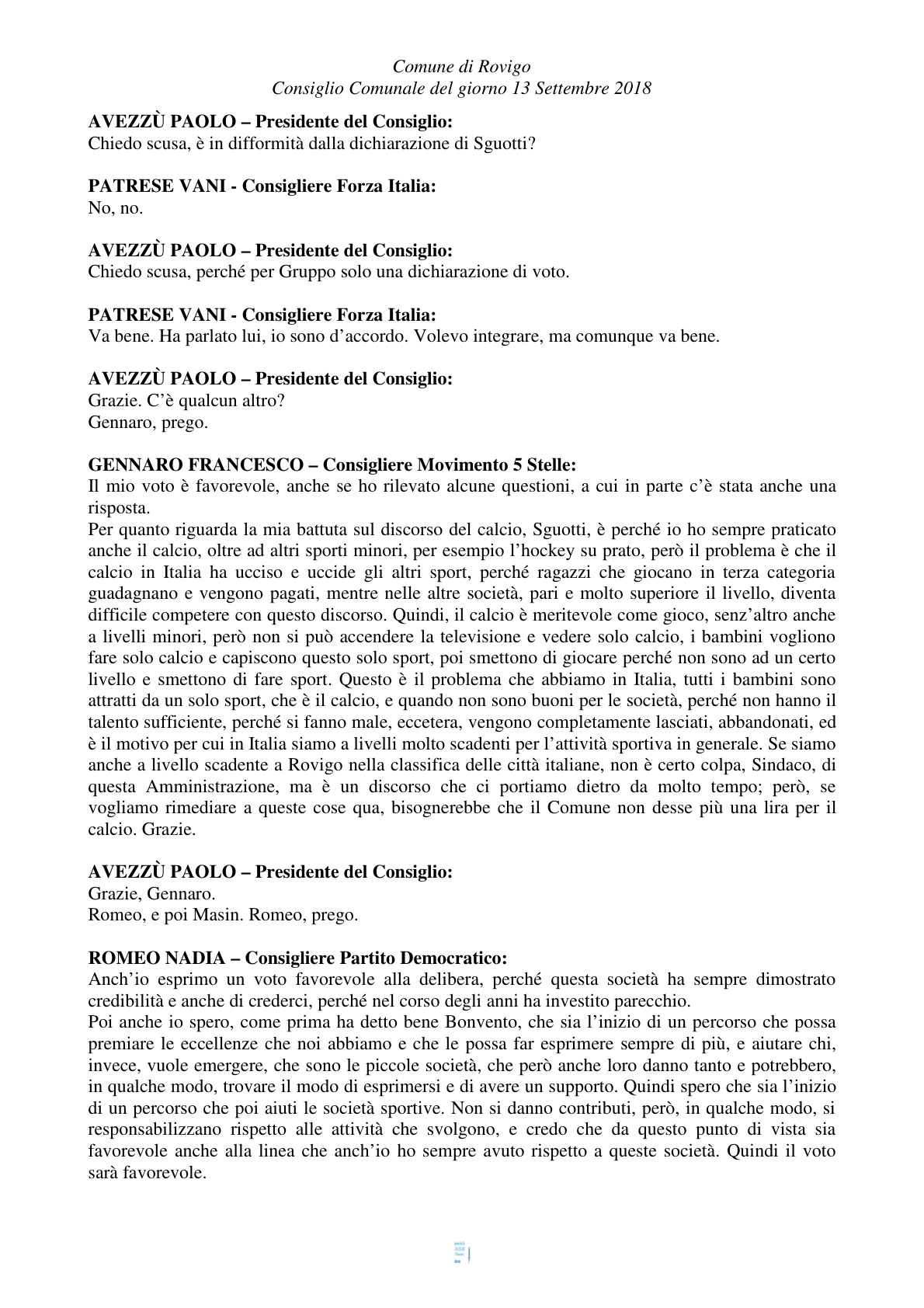 Pagina 31 del verbale