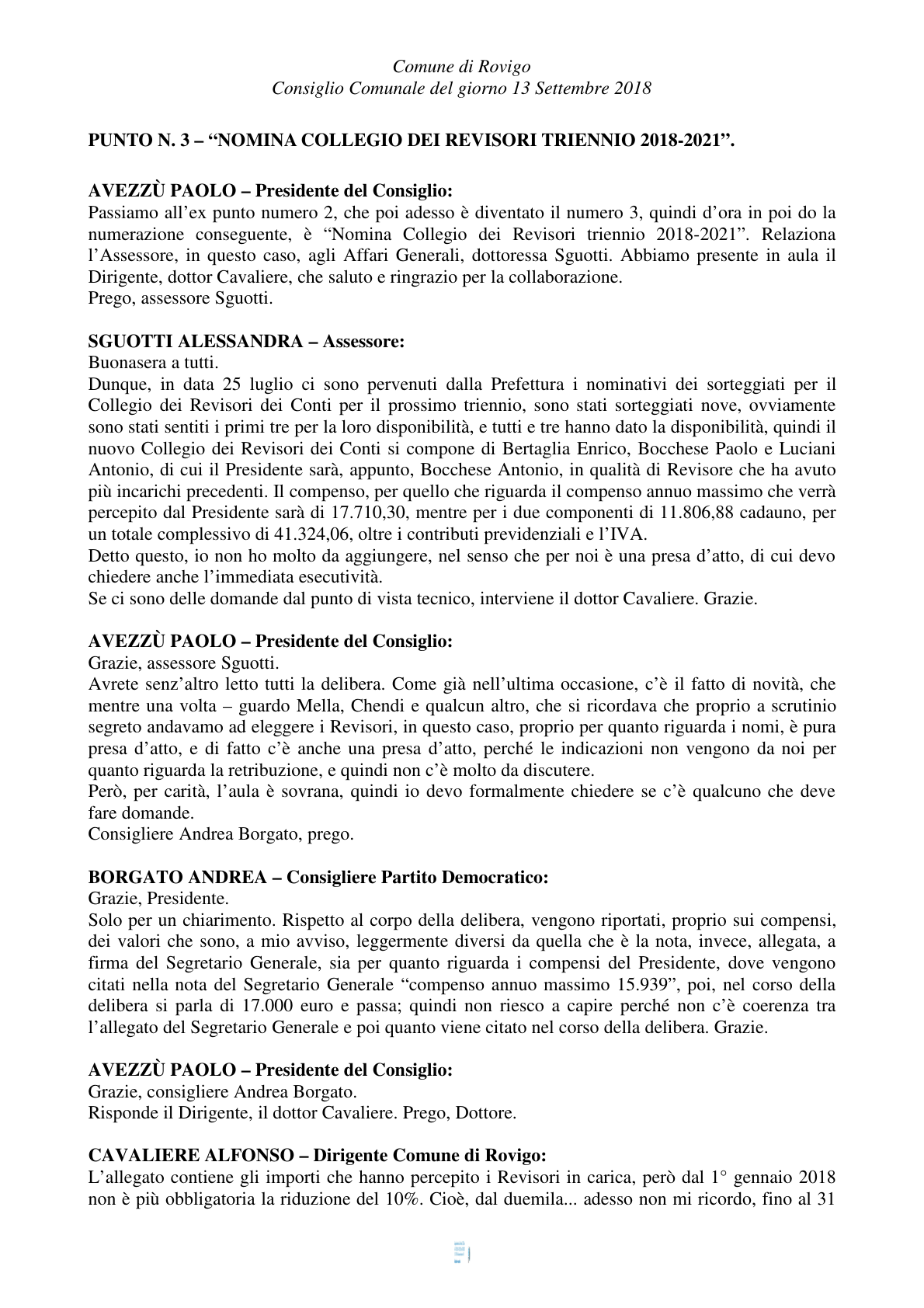 Pagina 33 del verbale