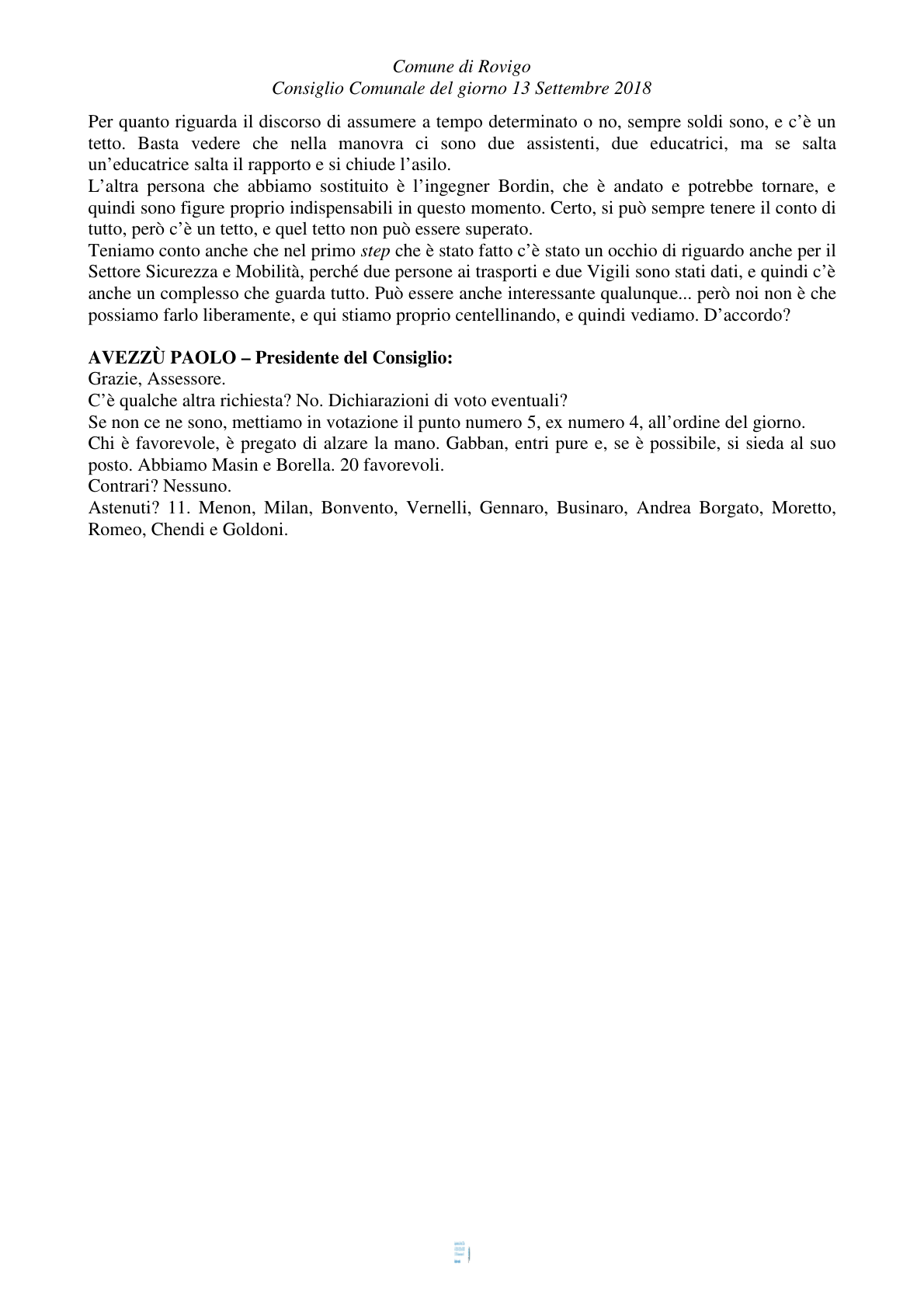 Pagina 40 del verbale