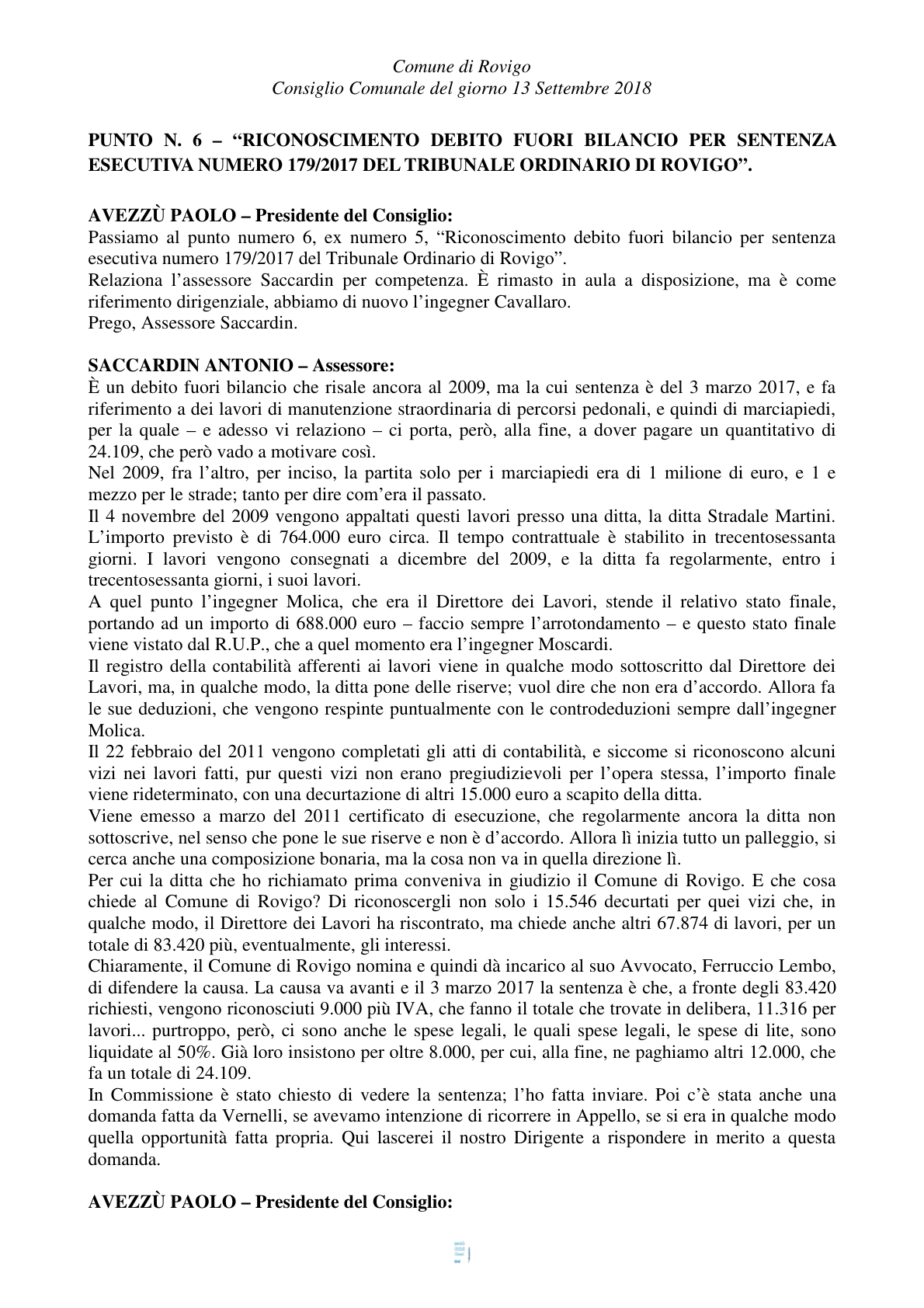 Pagina 41 del verbale