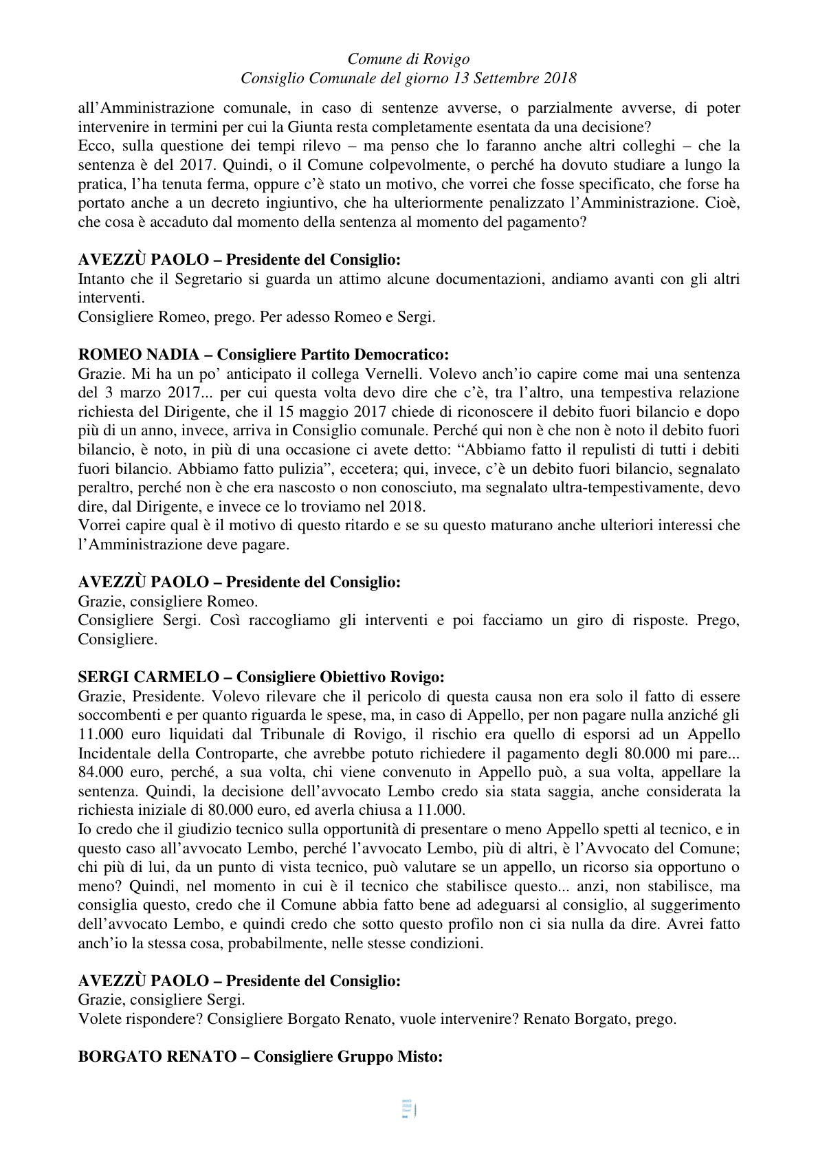 Pagina 43 del verbale
