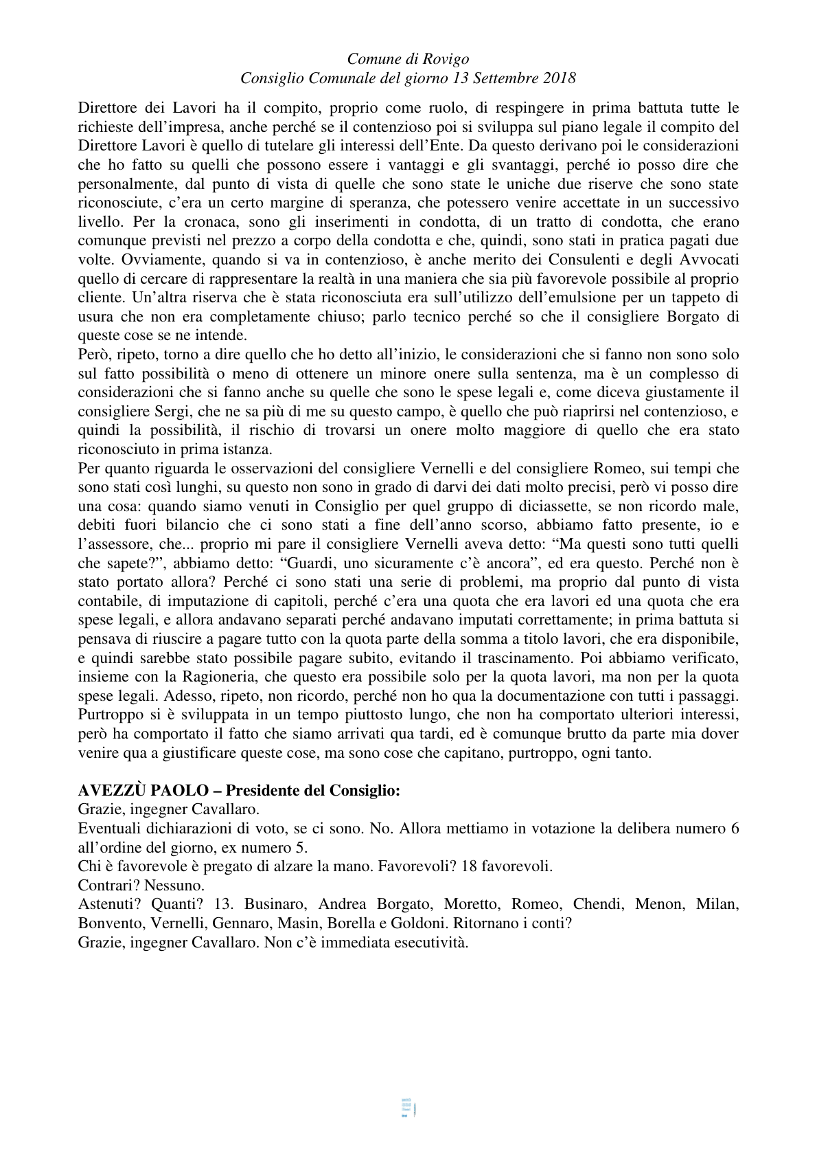 Pagina 45 del verbale