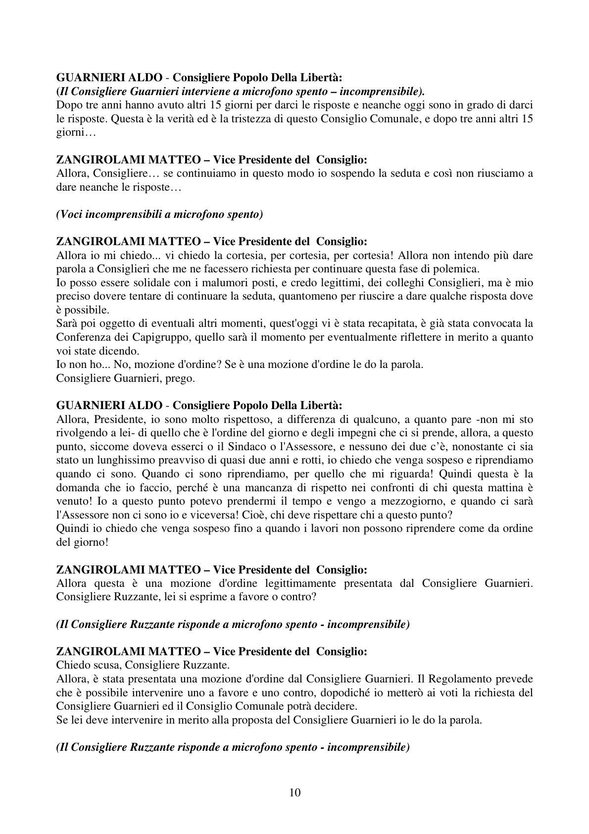 Pagina 10 del verbale