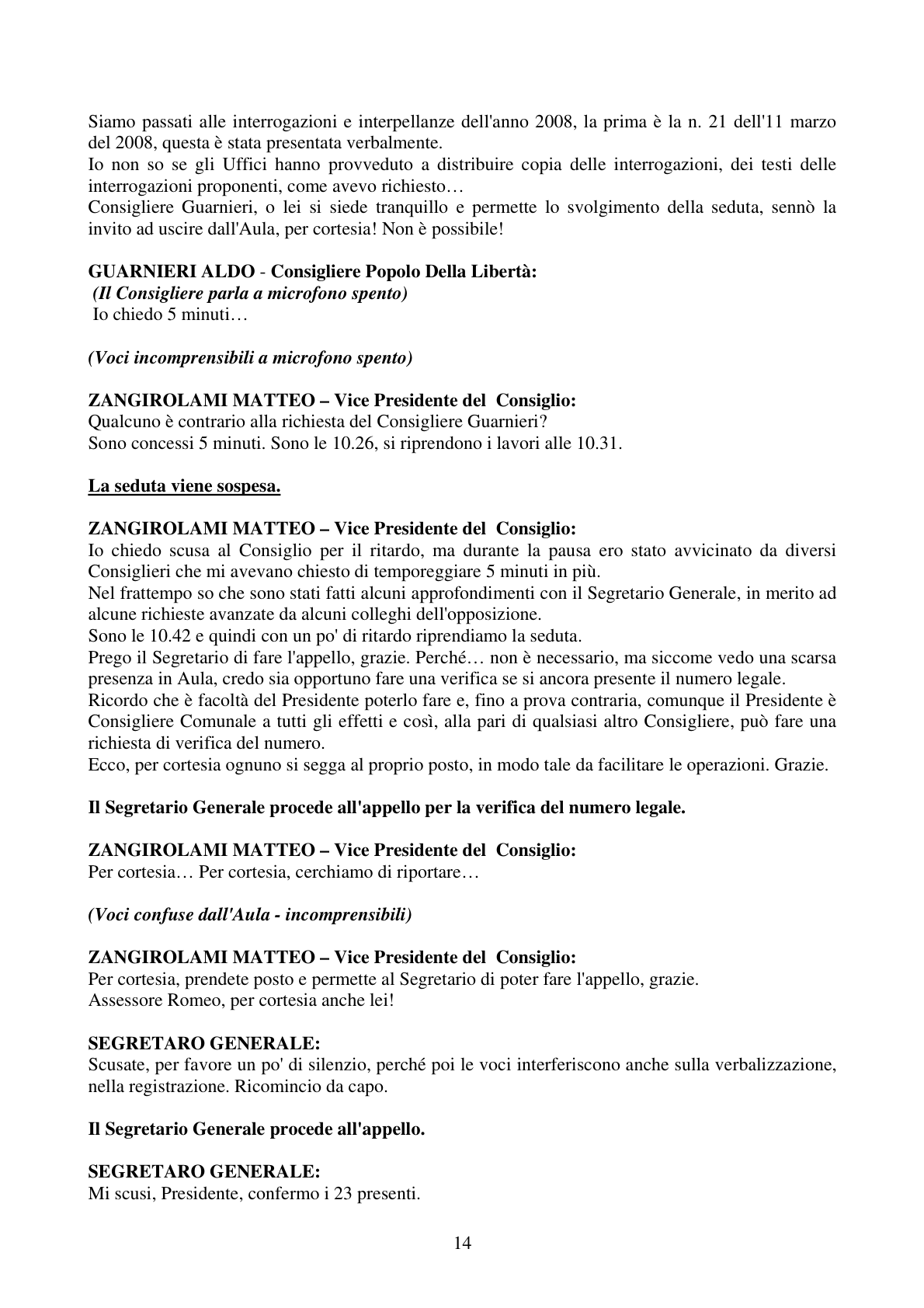 Pagina 14 del verbale