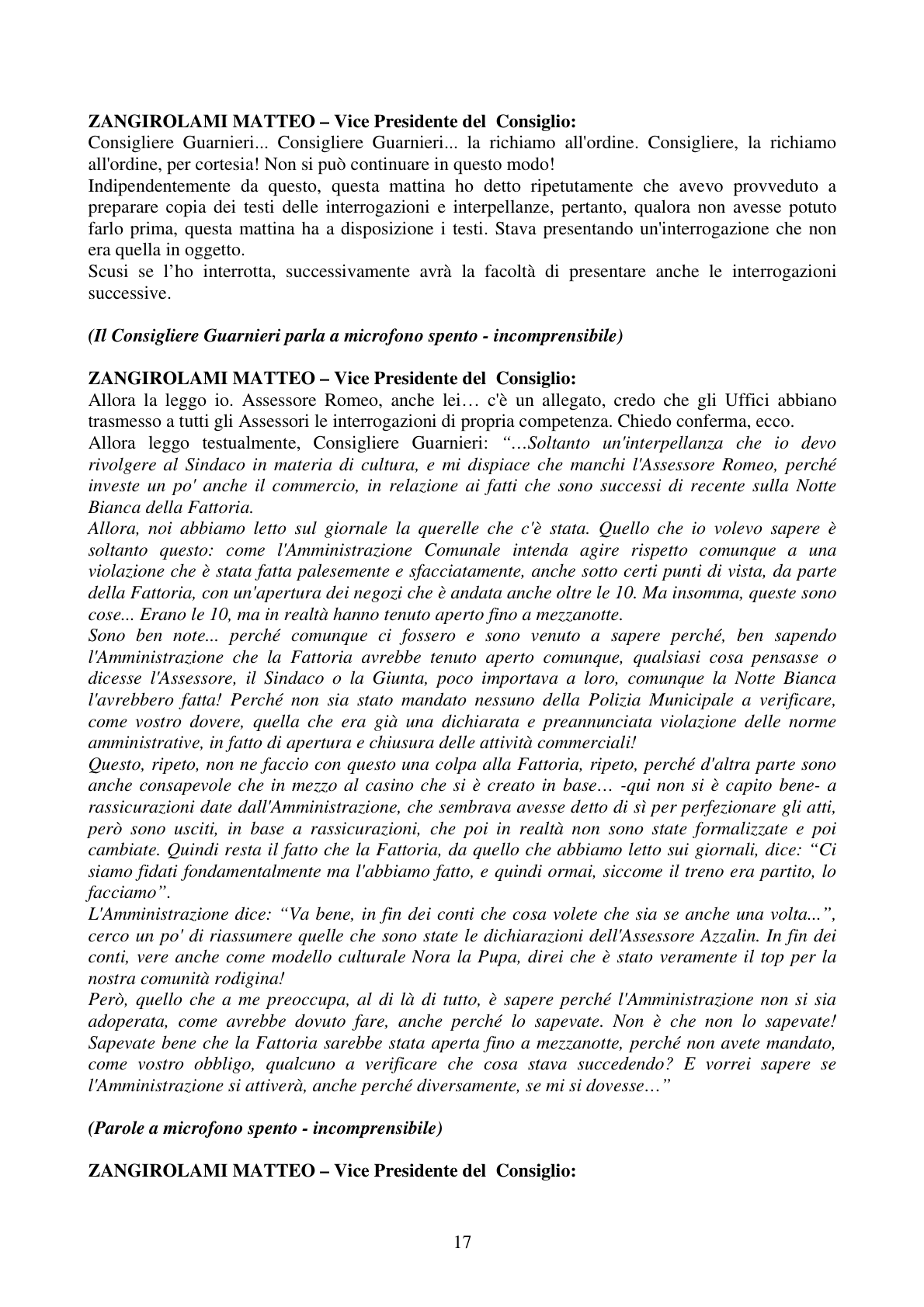 Pagina 17 del verbale