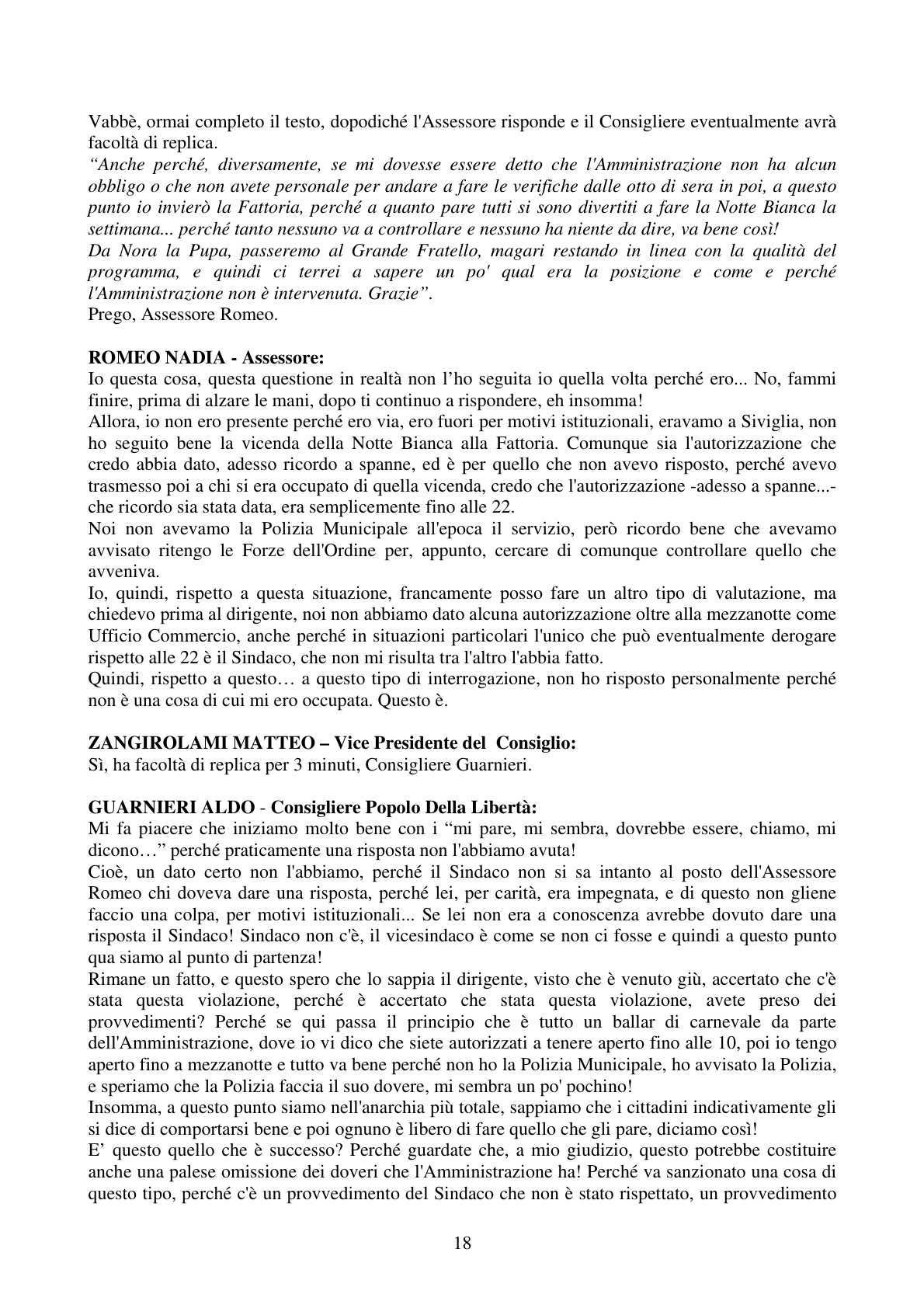 Pagina 18 del verbale