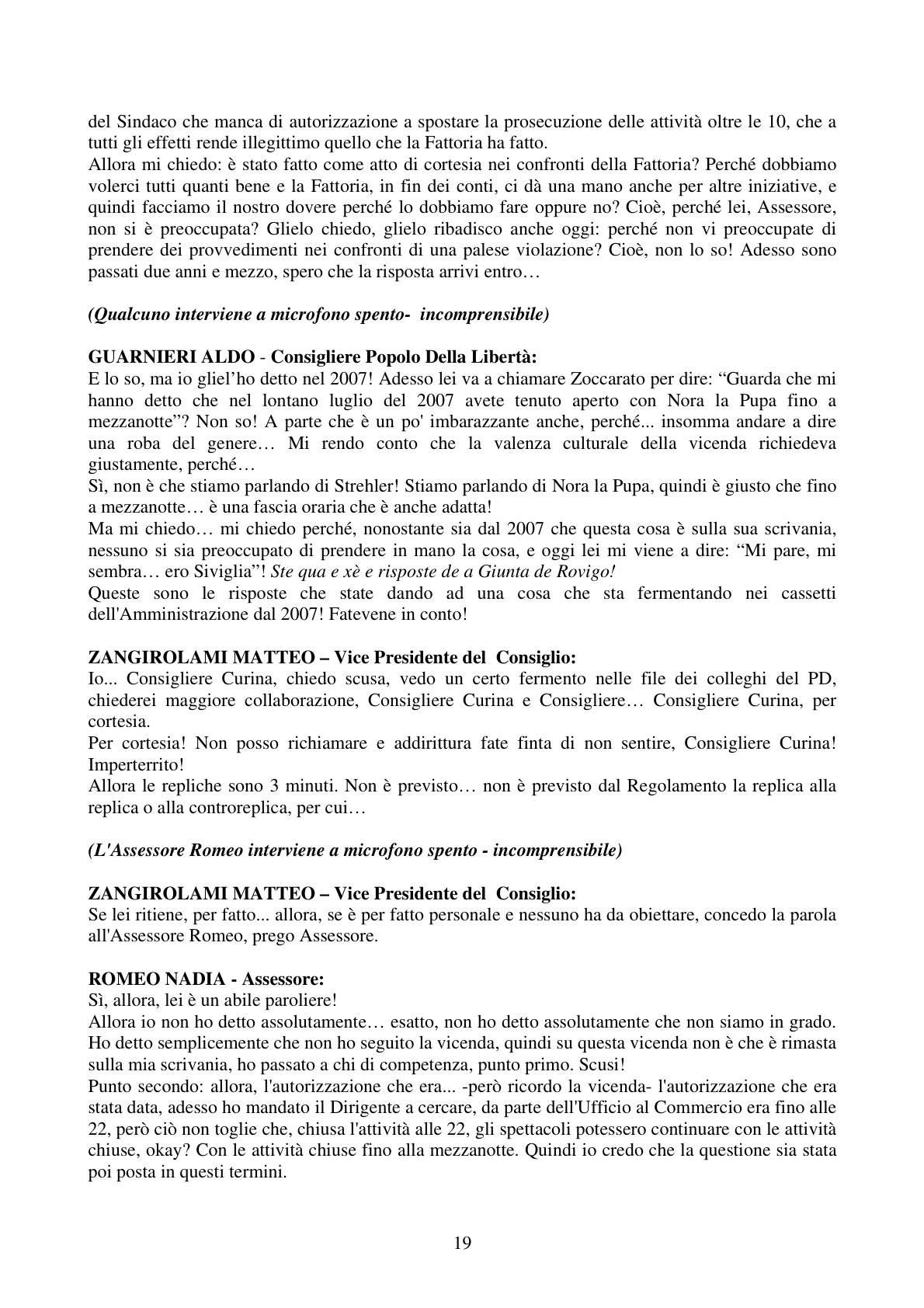 Pagina 19 del verbale