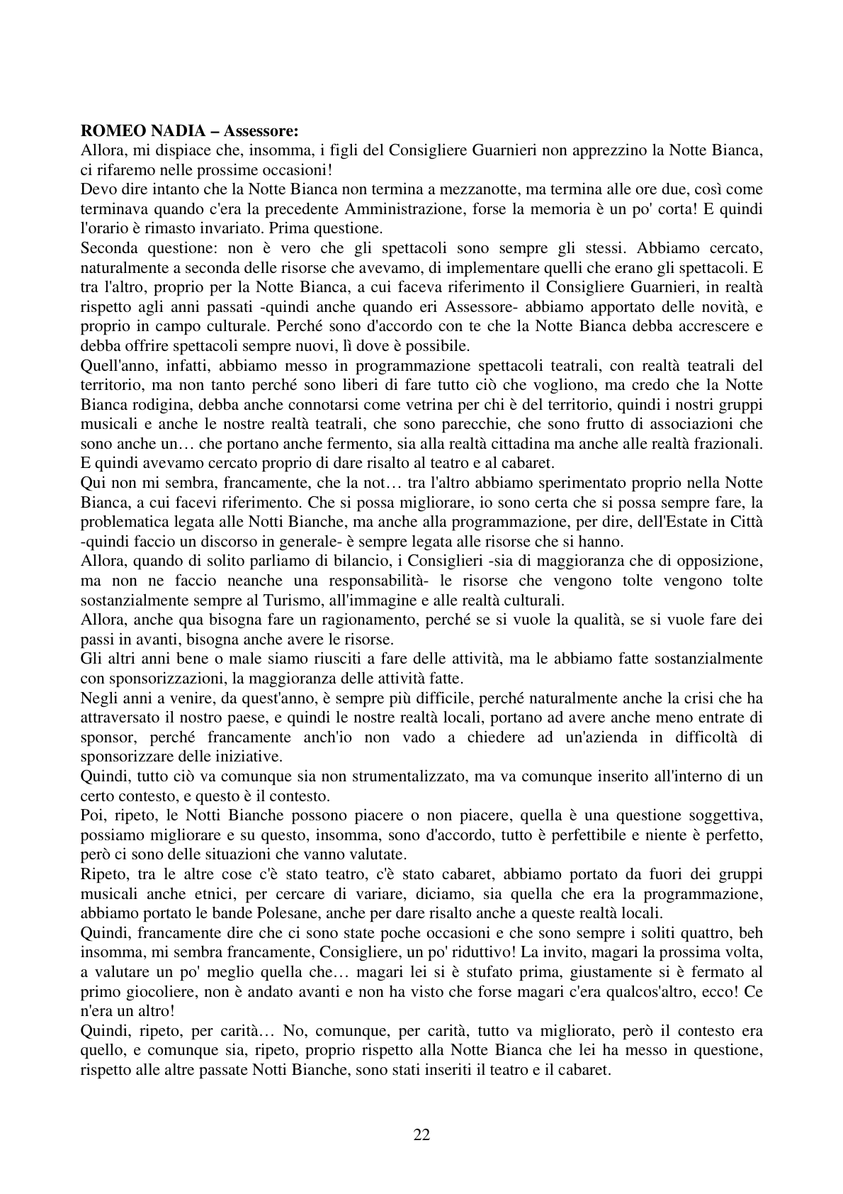 Pagina 22 del verbale