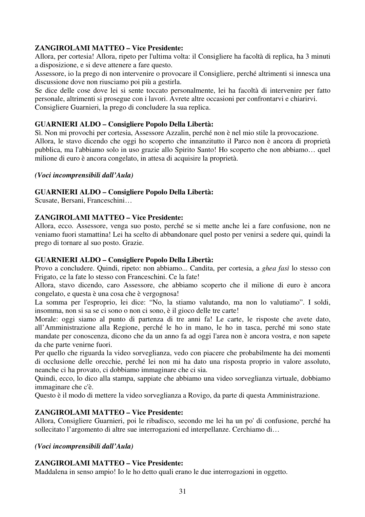 Pagina 31 del verbale
