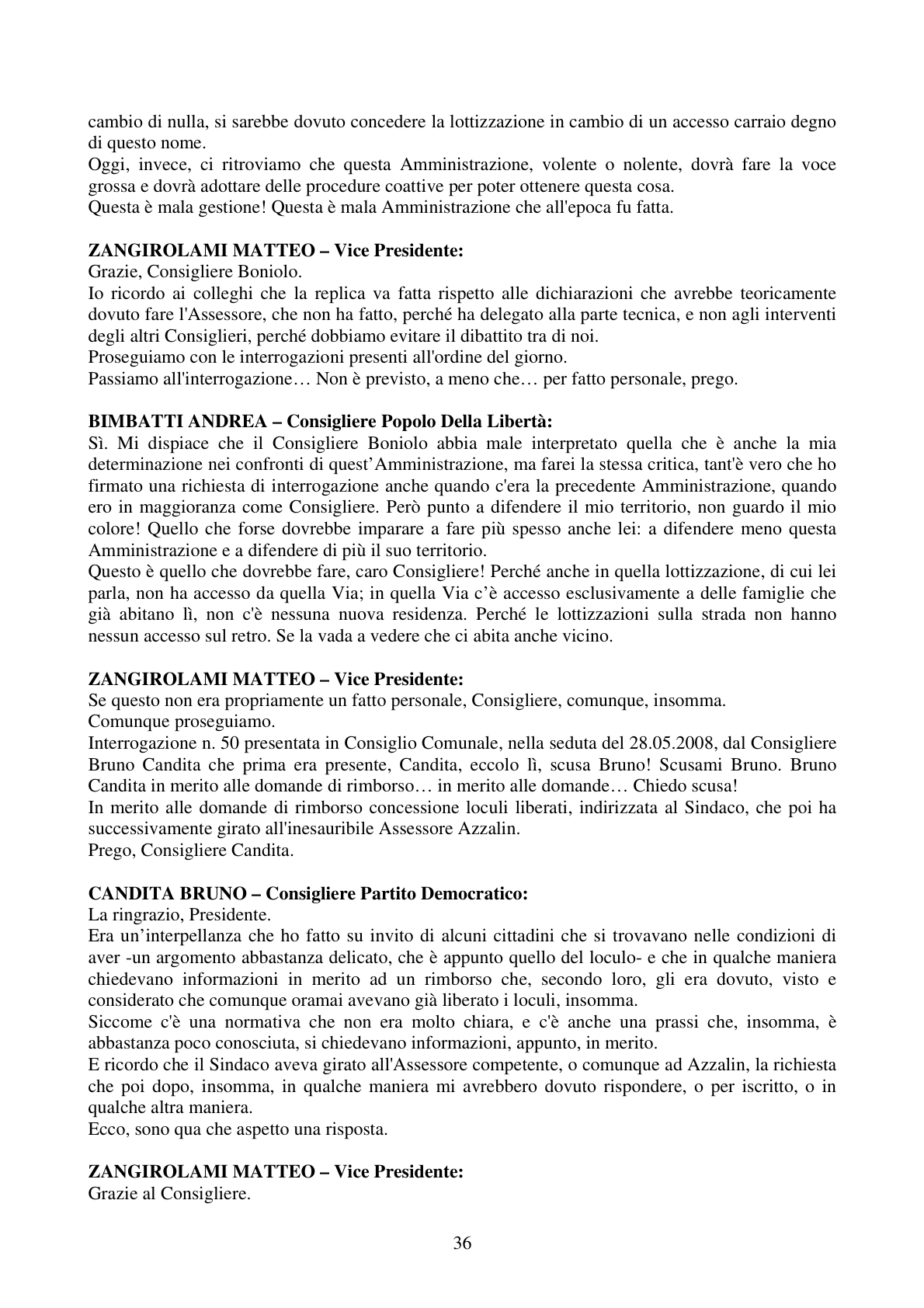 Pagina 36 del verbale