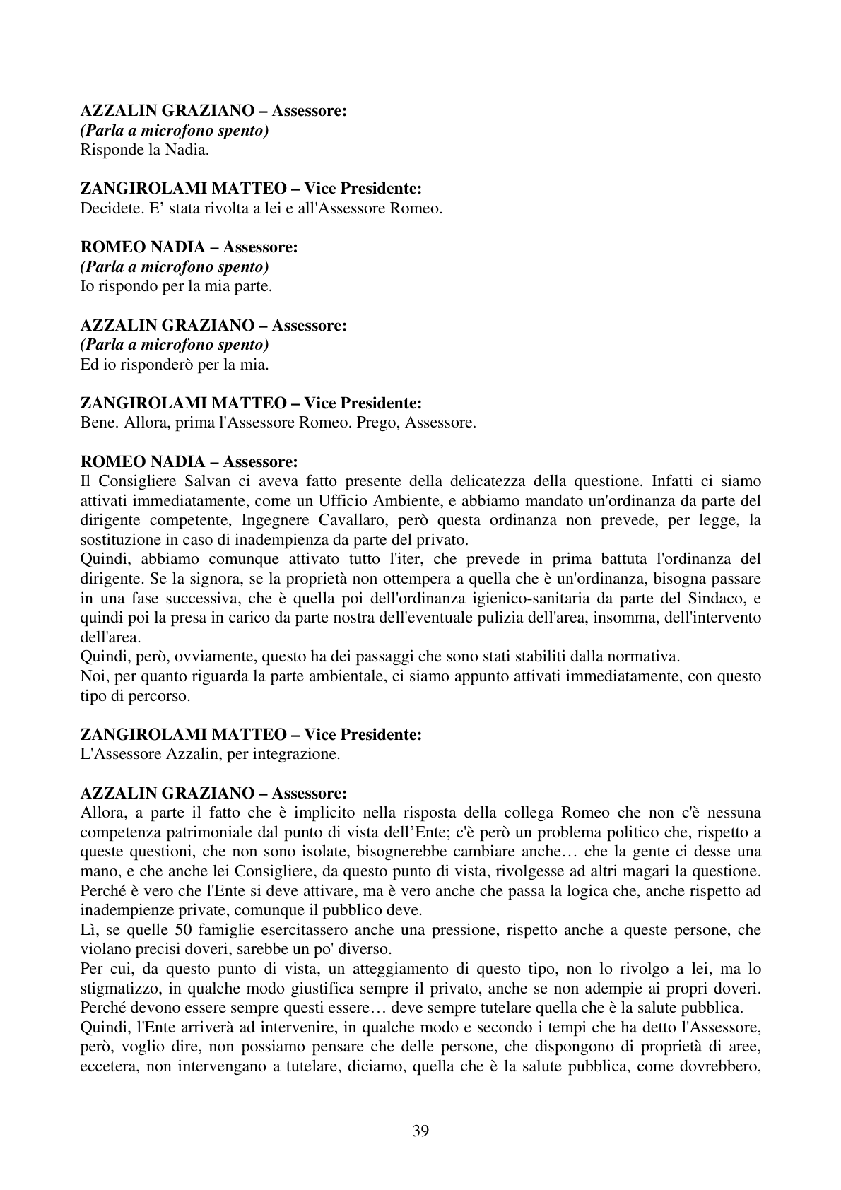 Pagina 39 del verbale