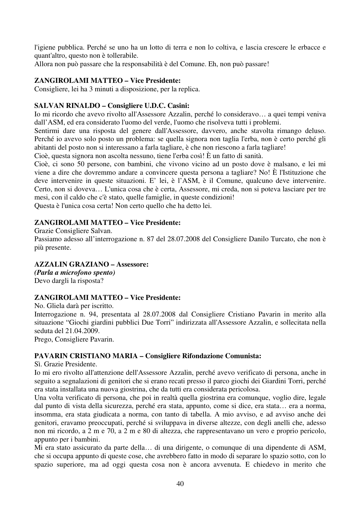 Pagina 40 del verbale