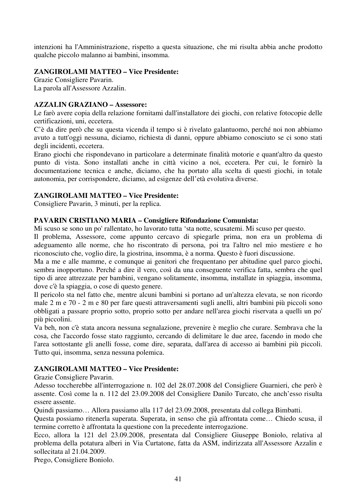 Pagina 41 del verbale