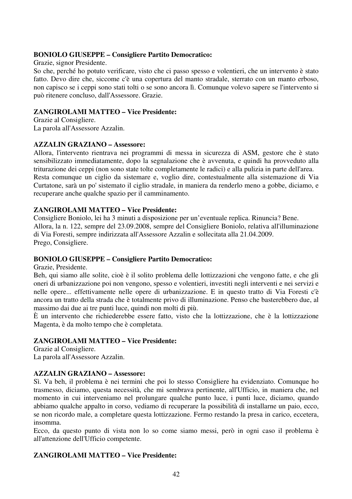 Pagina 42 del verbale