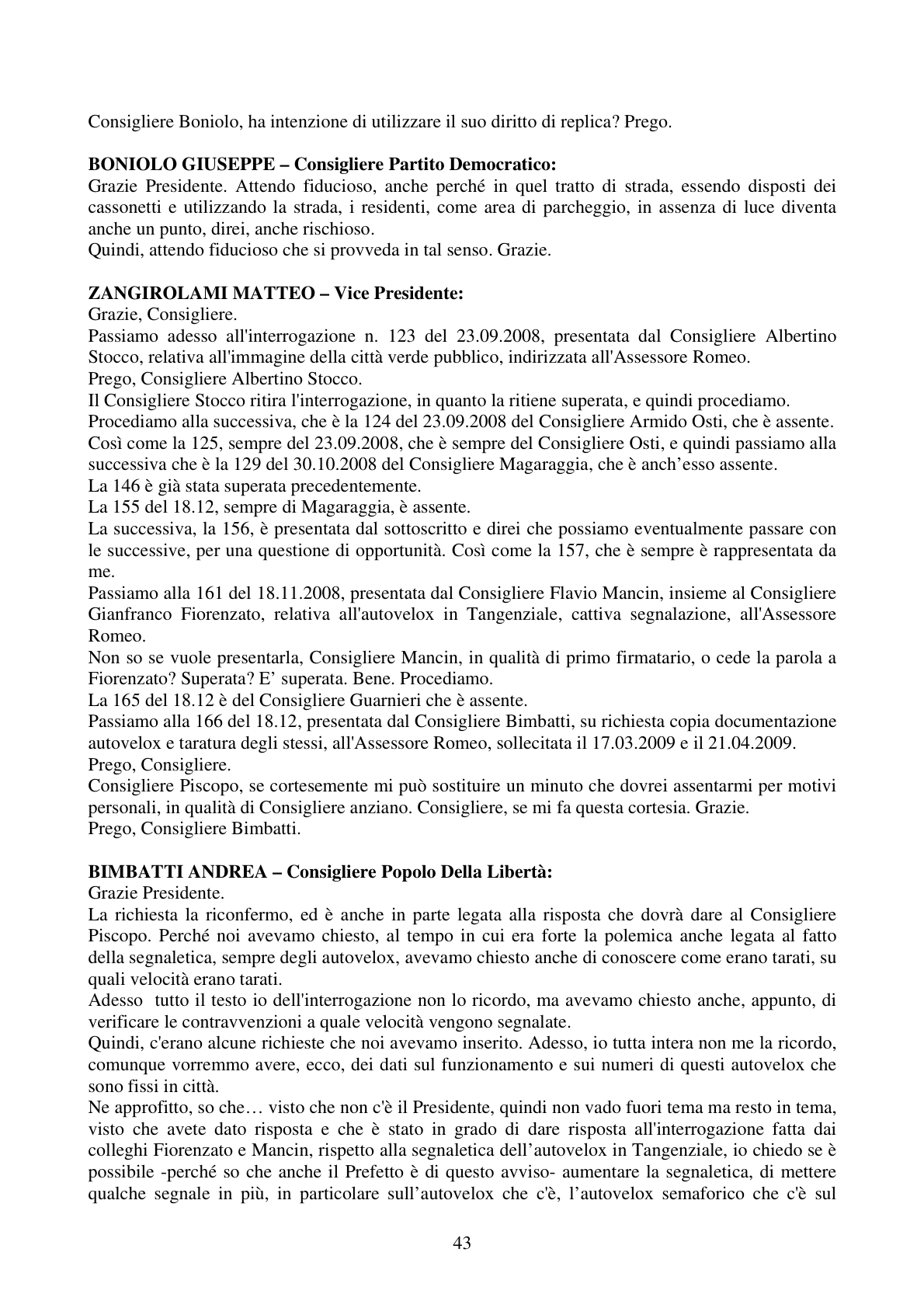 Pagina 43 del verbale