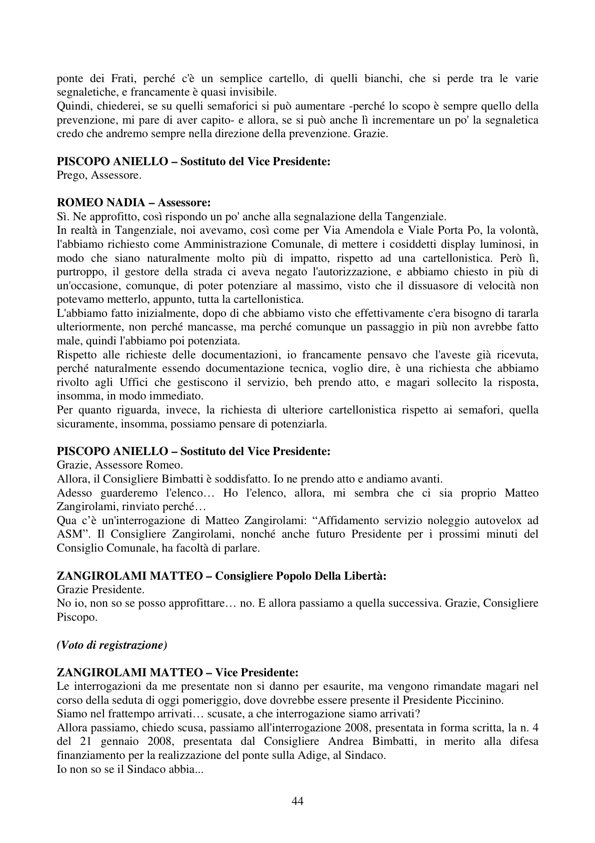 Pagina 44 del verbale