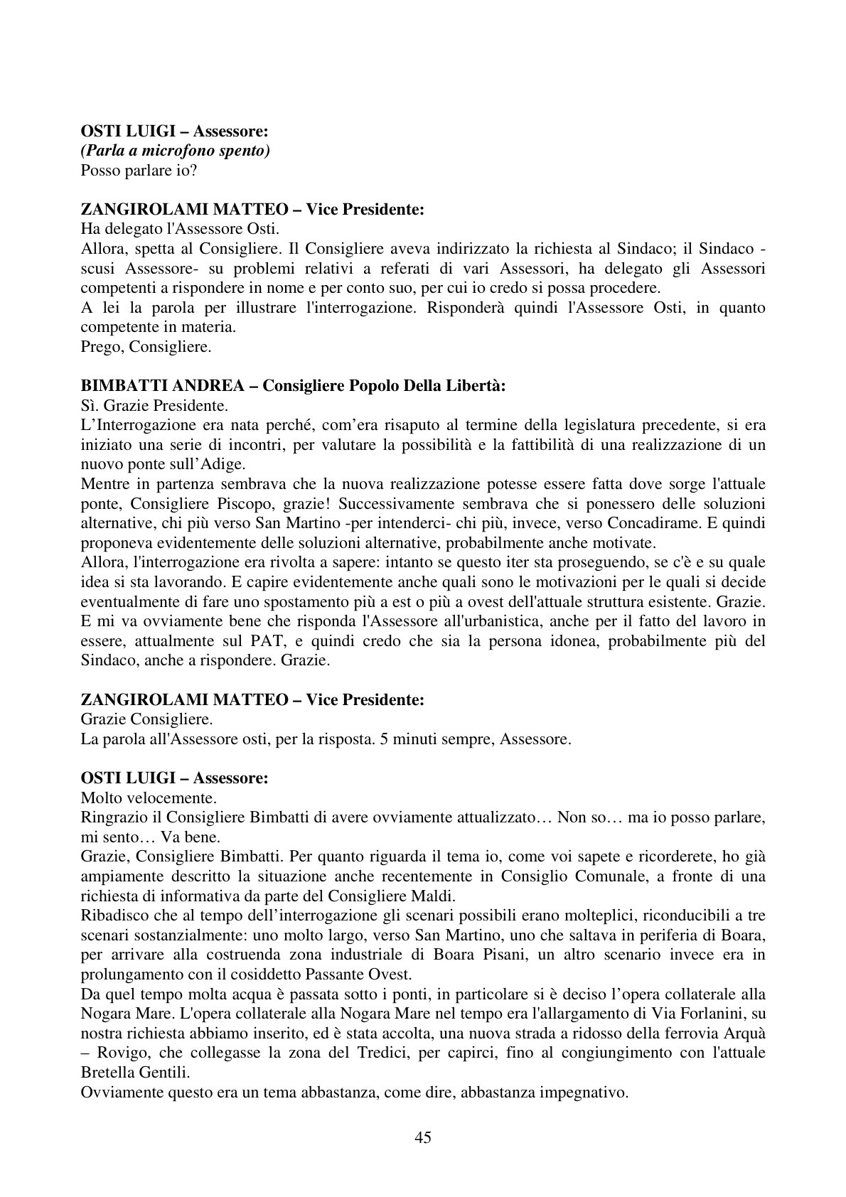 Pagina 45 del verbale
