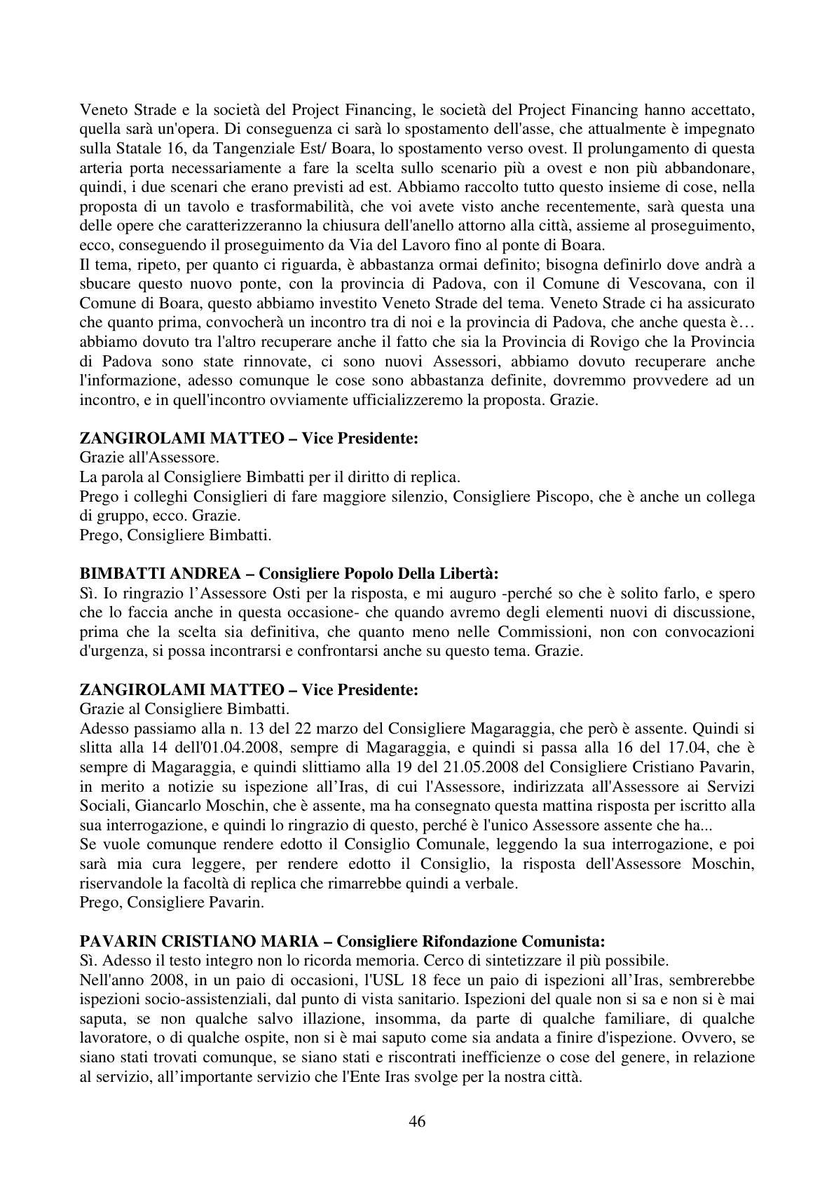 Pagina 46 del verbale