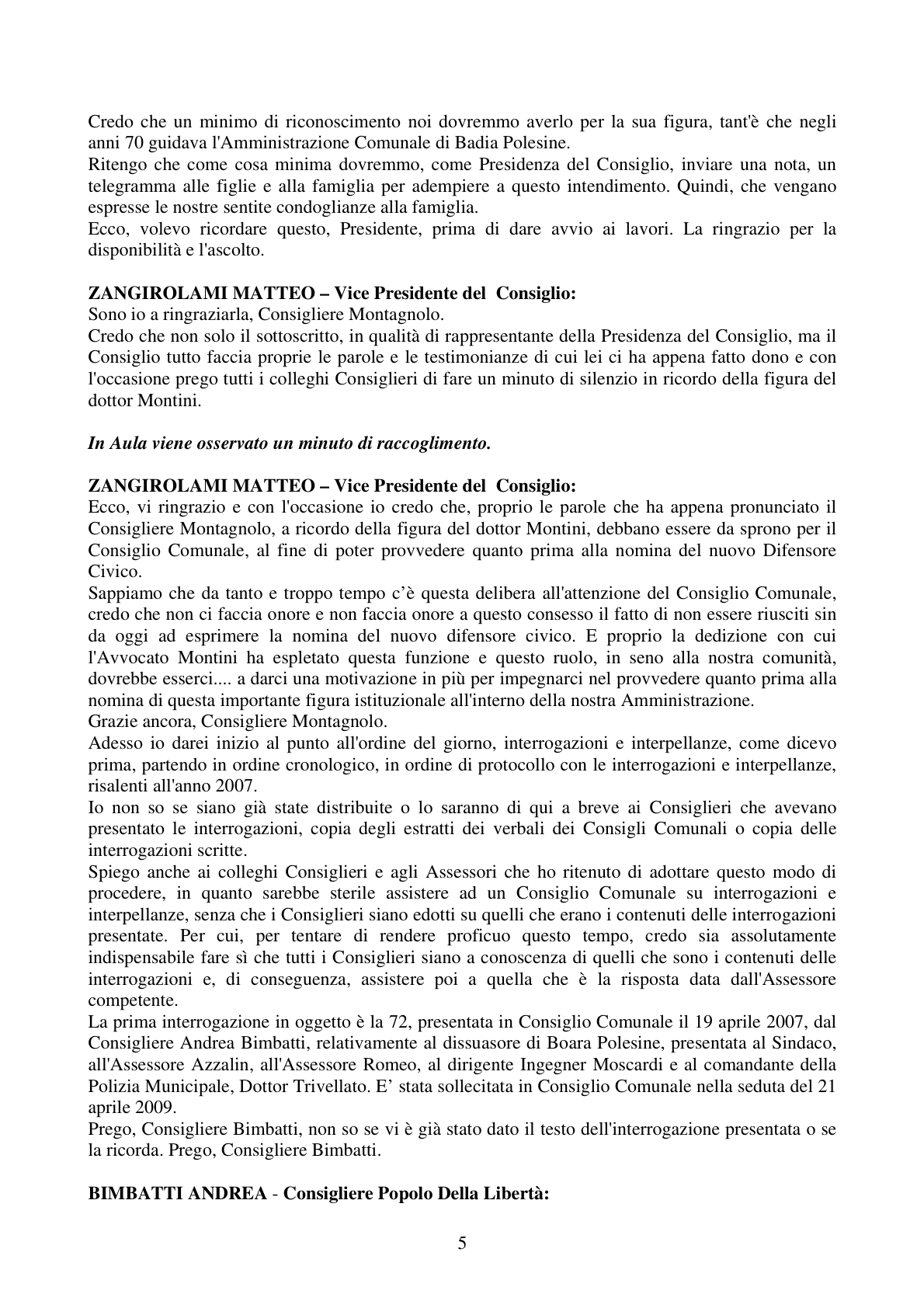 Pagina 5 del verbale
