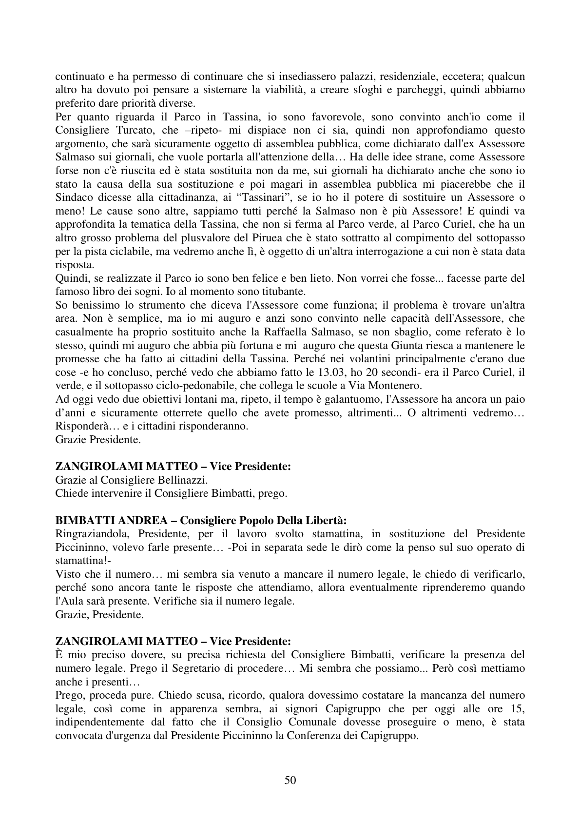 Pagina 50 del verbale