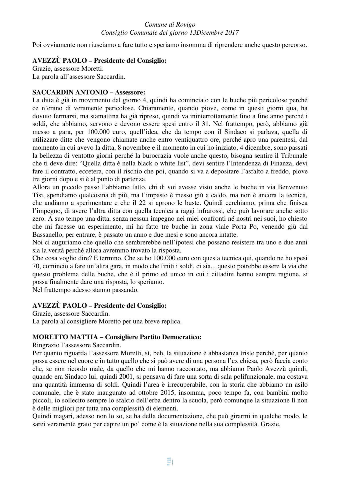 Pagina 17 del verbale