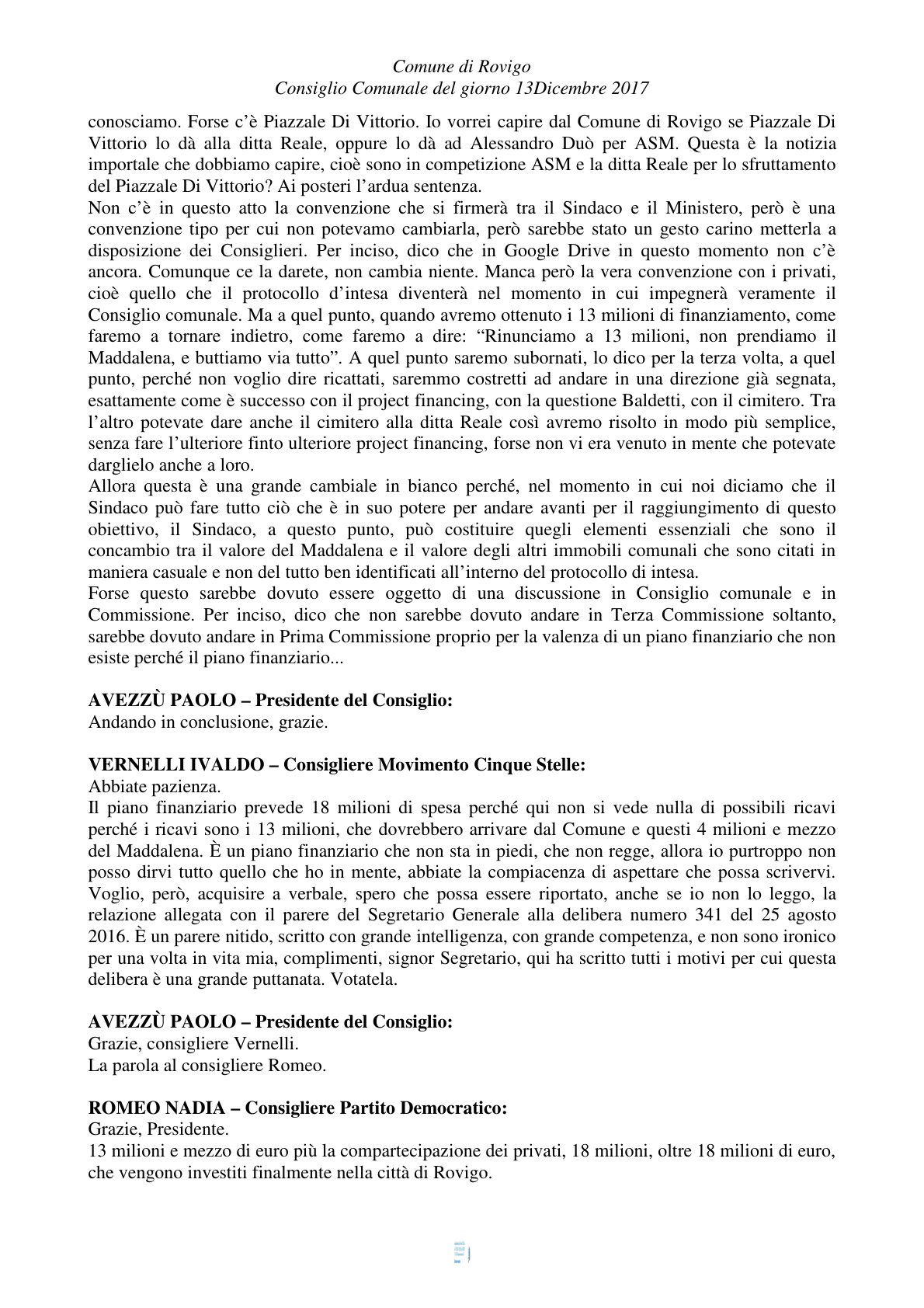 Pagina 45 del verbale