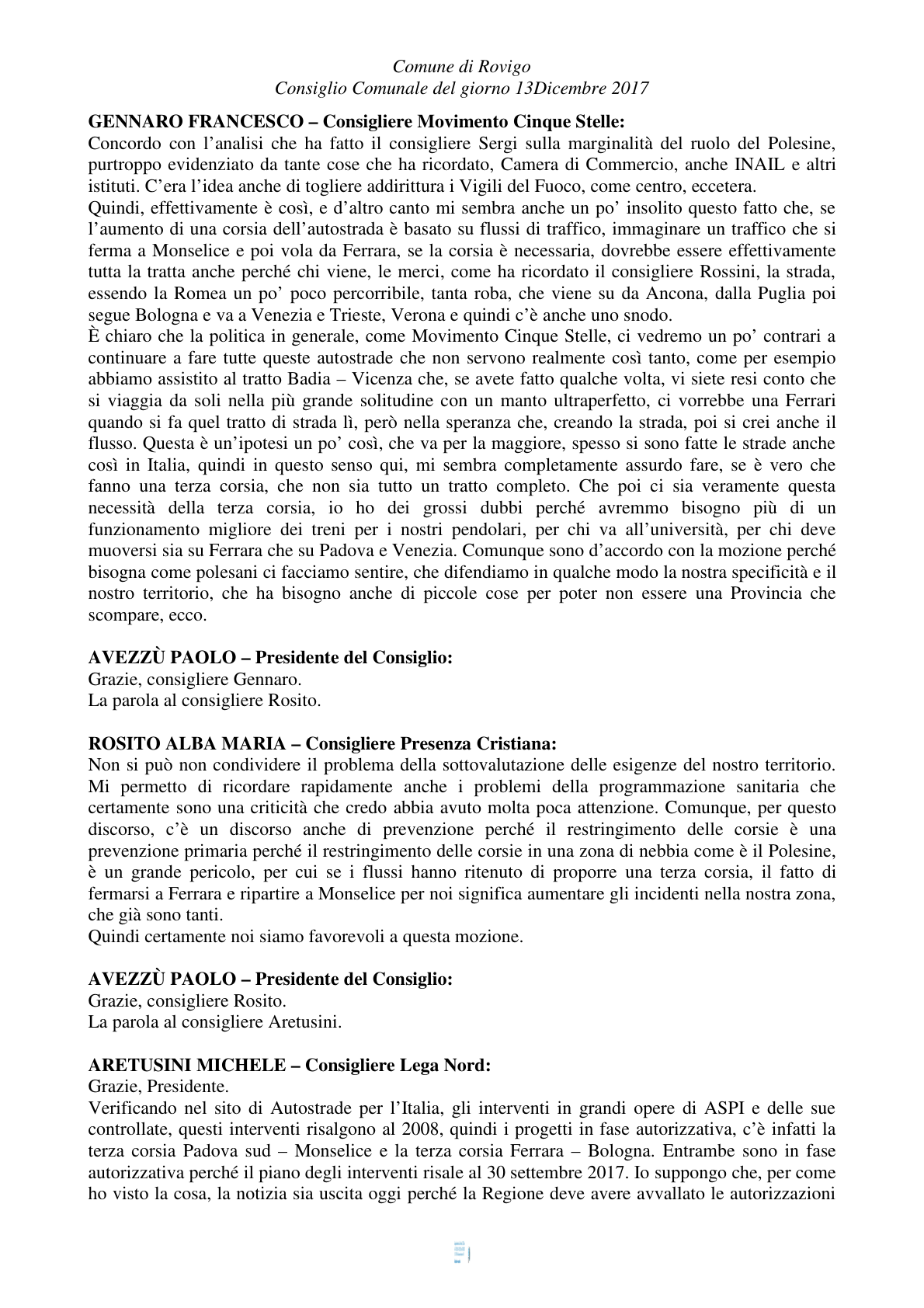 Pagina 67 del verbale