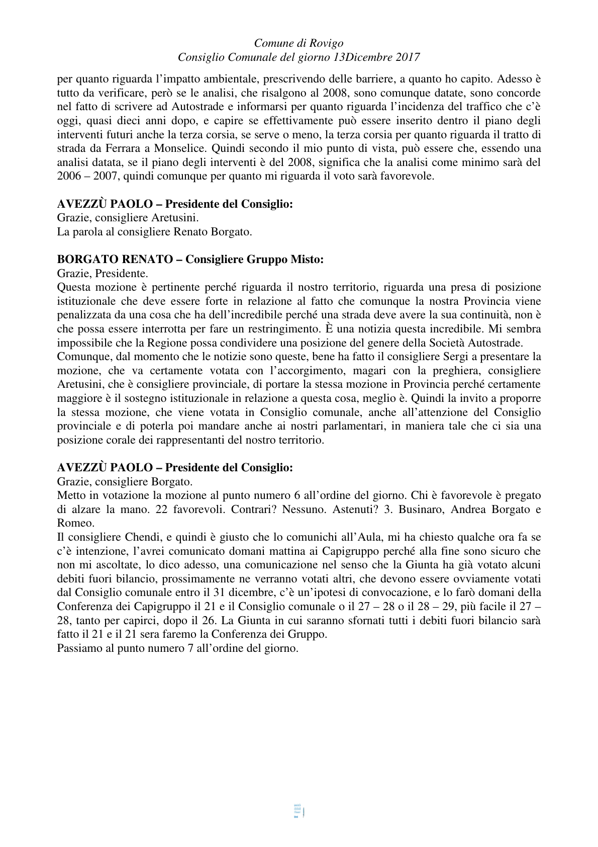 Pagina 68 del verbale