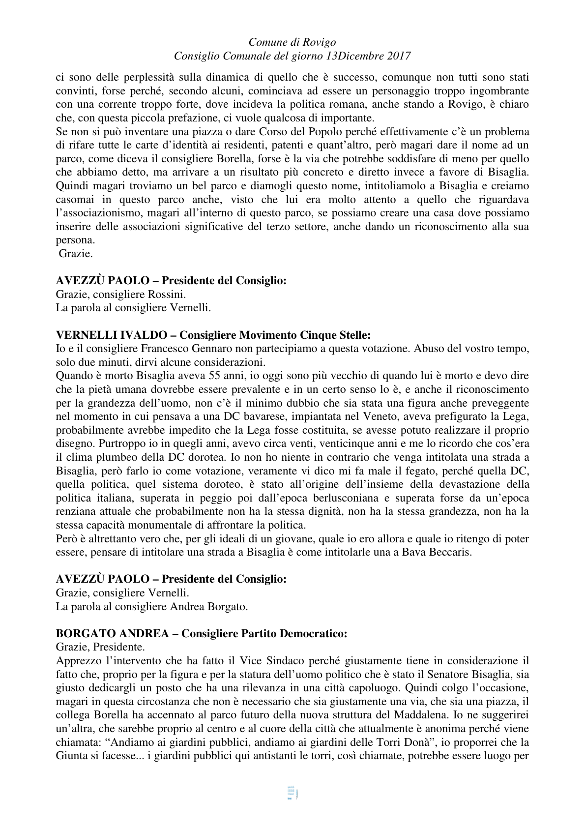Pagina 71 del verbale