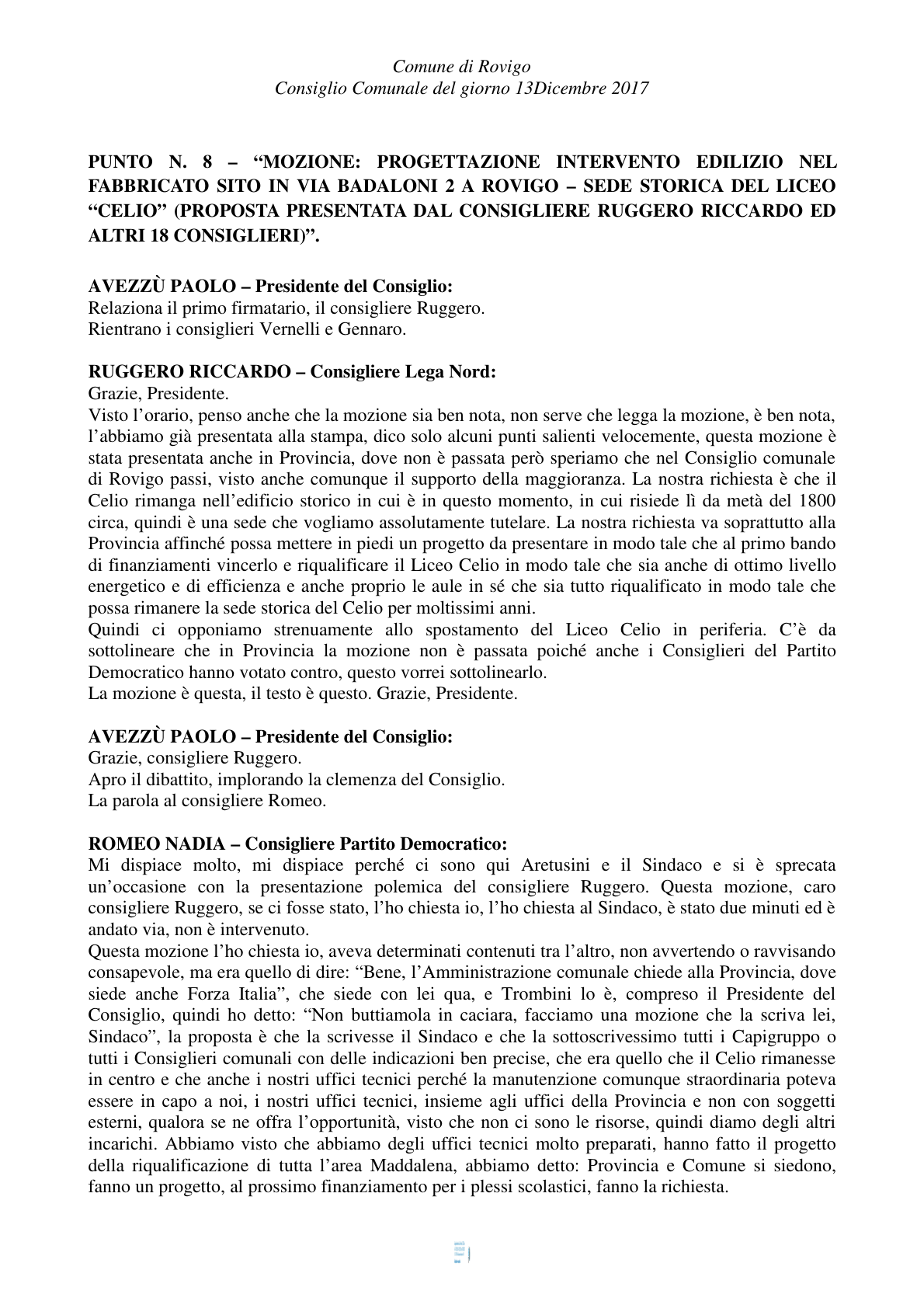 Pagina 73 del verbale